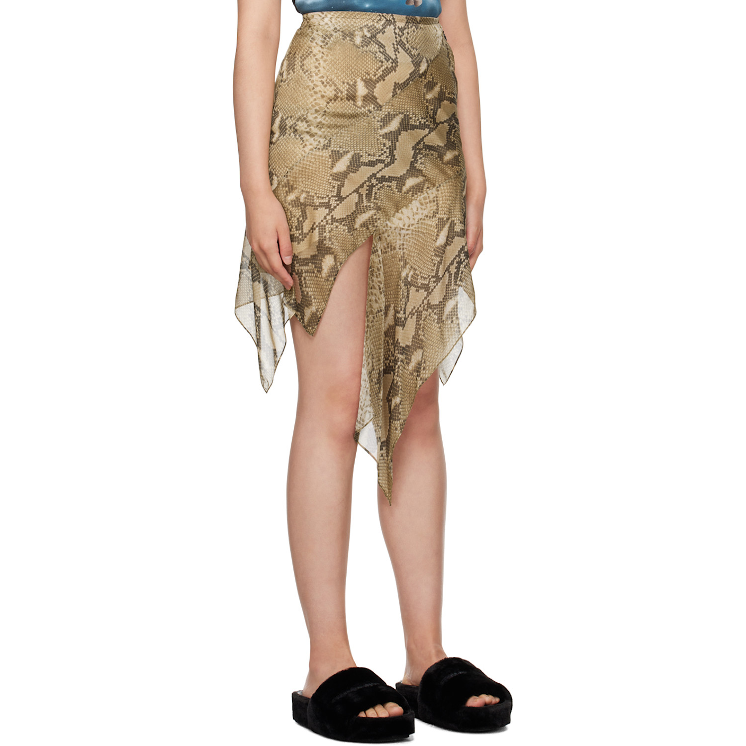  Stella Mccartney Brown Printed Midi Skirt 