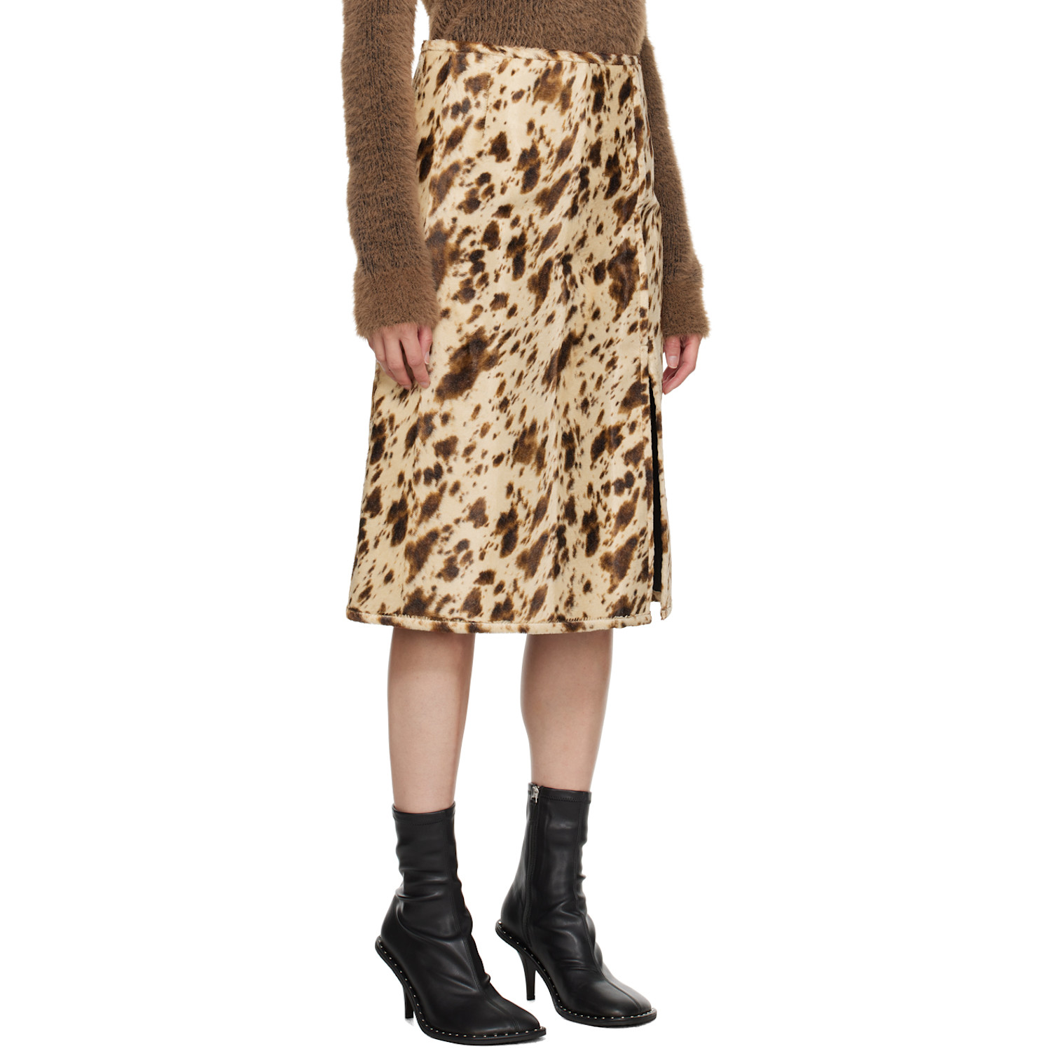  Stella Mccartney Brown Print Midi Skirt 