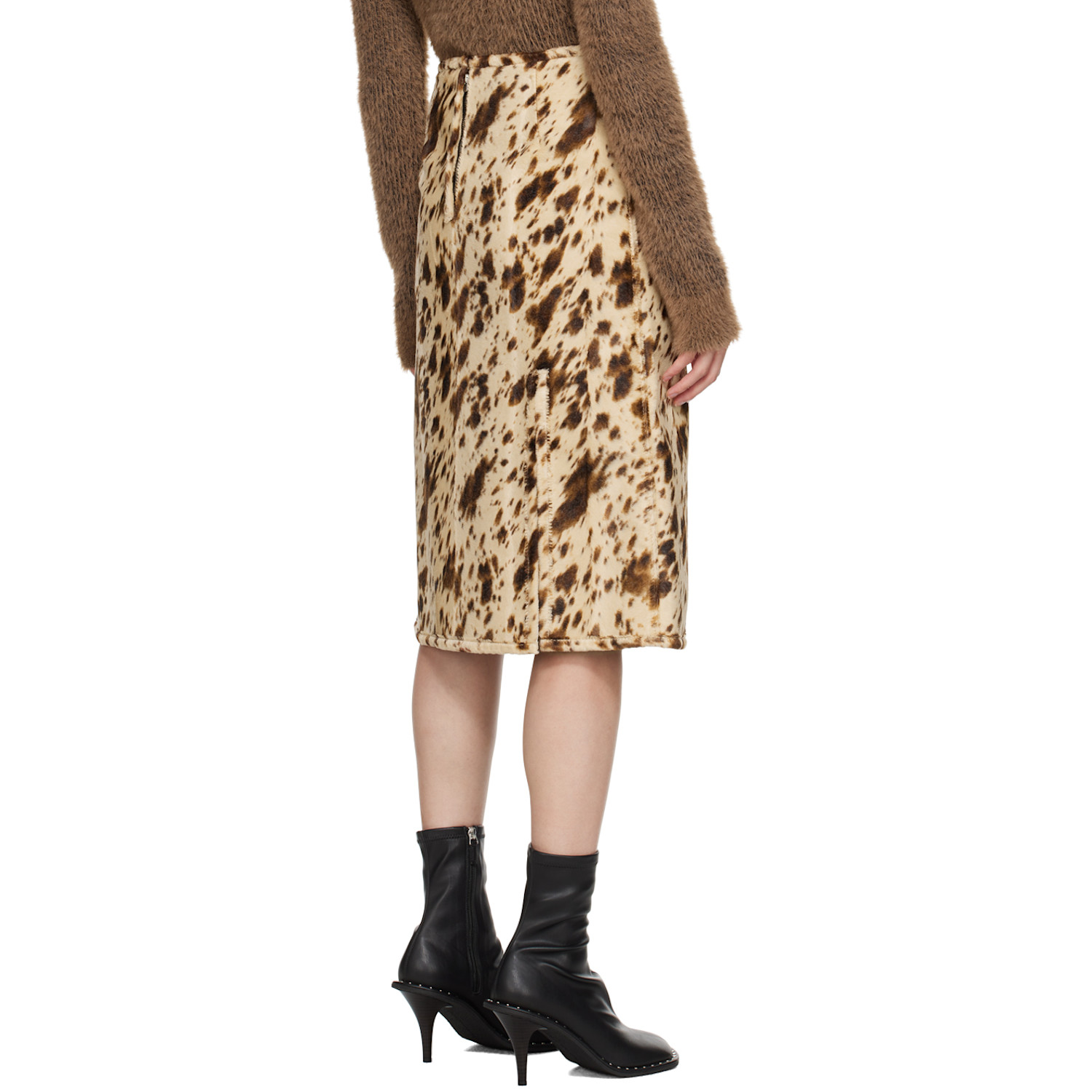  Stella Mccartney Brown Print Midi Skirt 