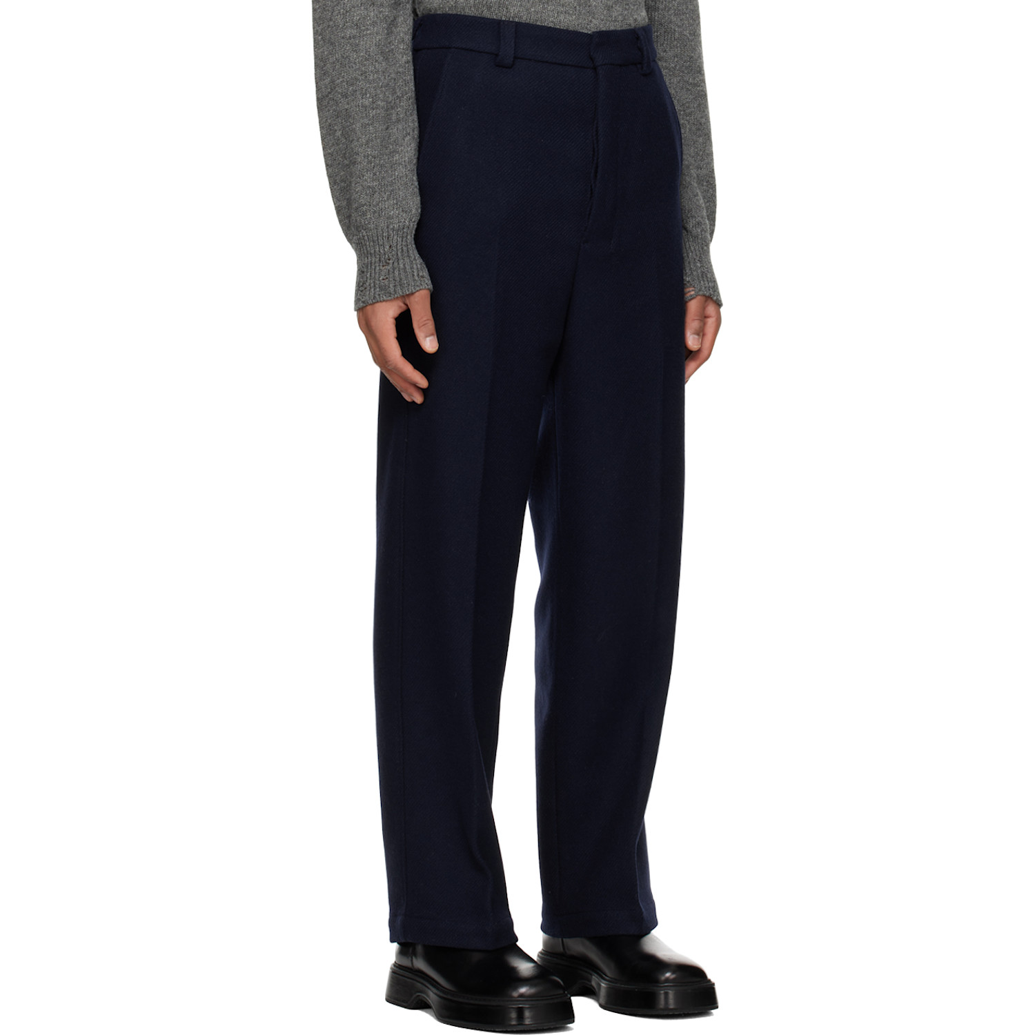  Ami Paris Navy Wide-fit Trousers 