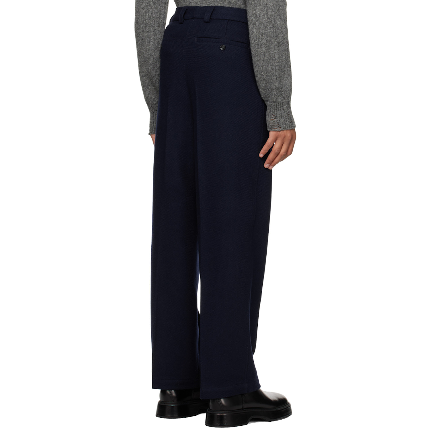  Ami Paris Navy Wide-fit Trousers 