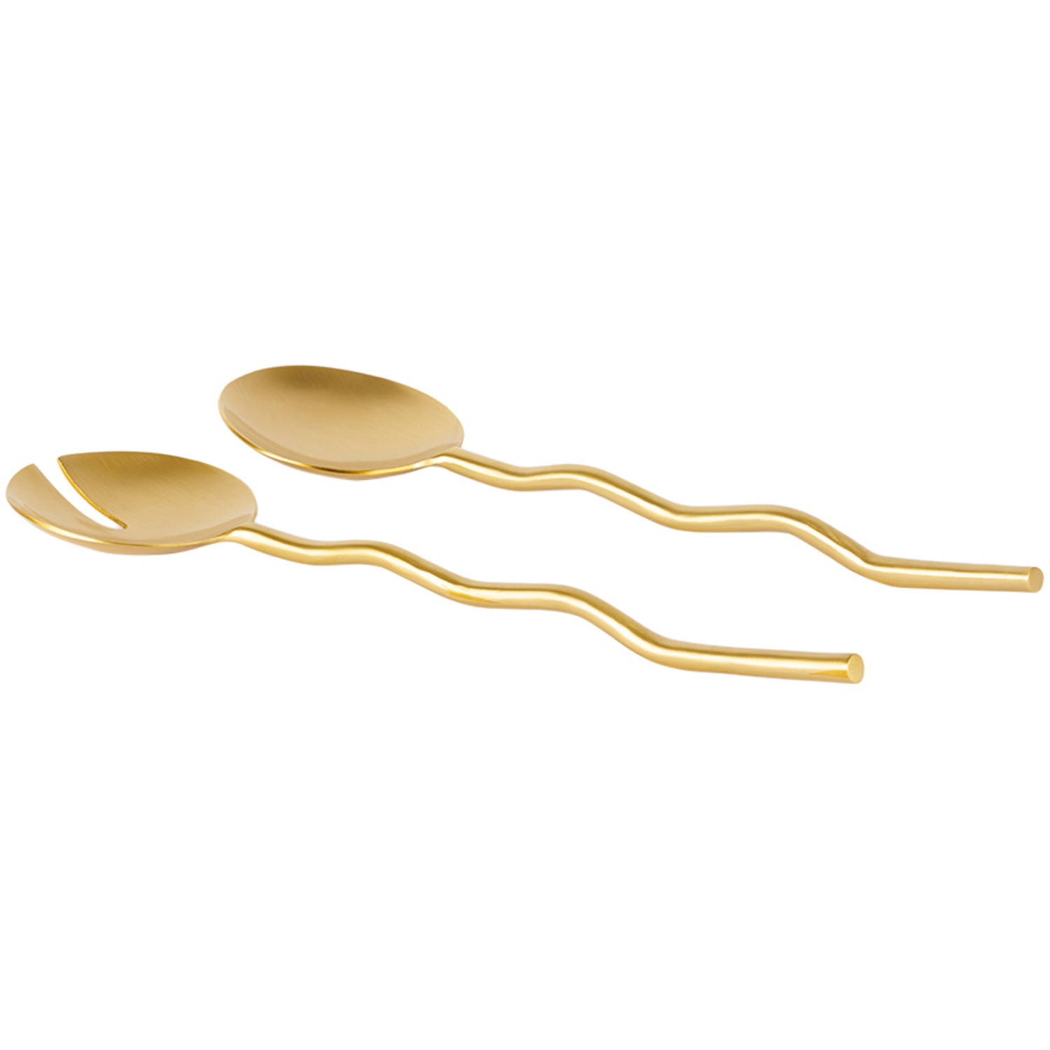  Fazeek Gold Wave Salad Server Spoons 