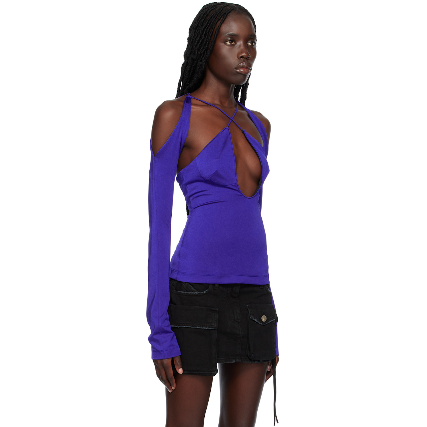  The Attico Blue Zane Blouse 
