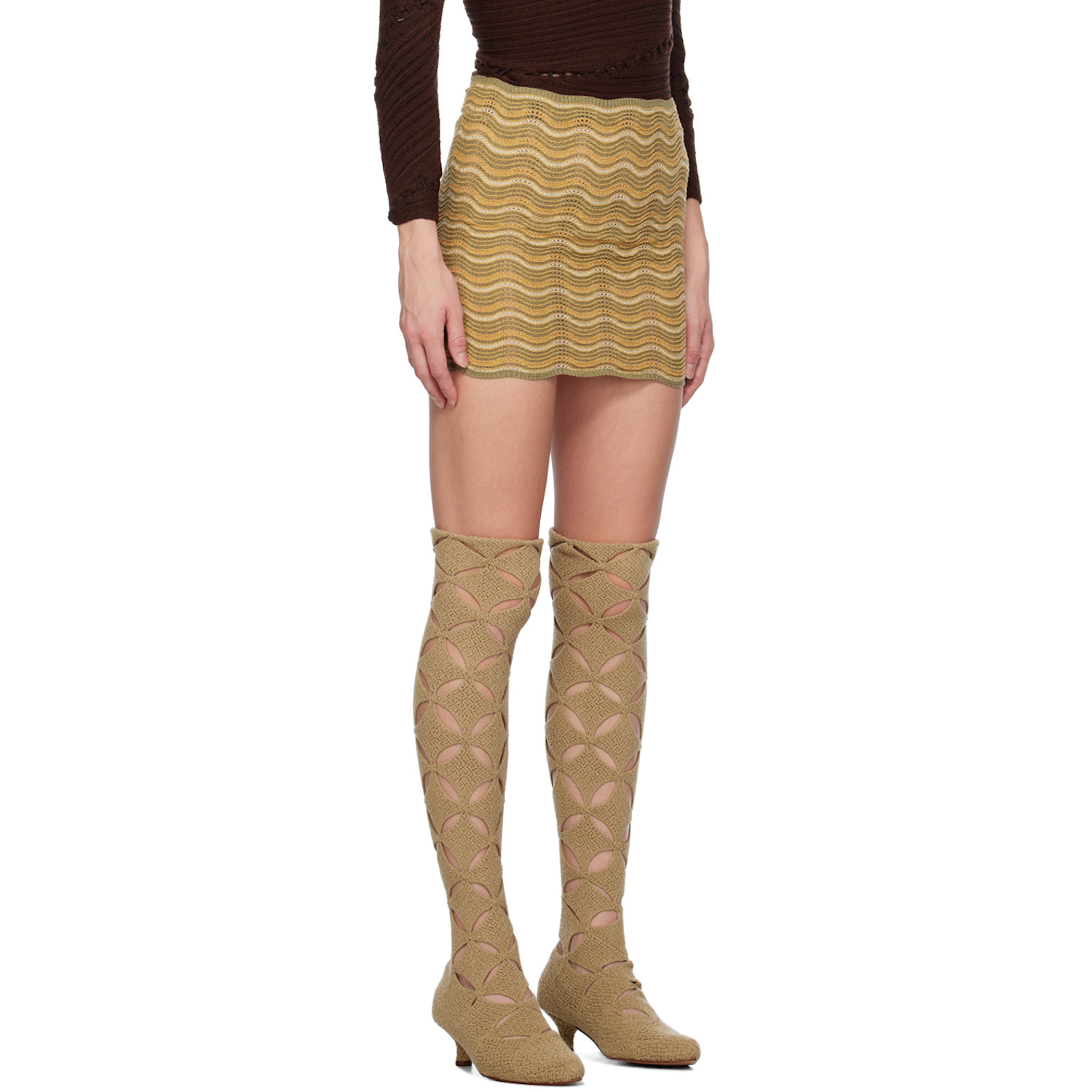  Isa Boulder Ssense Exclusive Green & Orange Miniskirt 