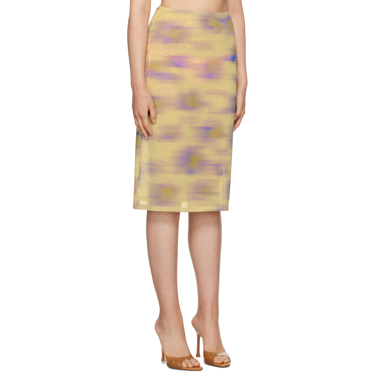  Binya Yellow Coco Midi Skirt 