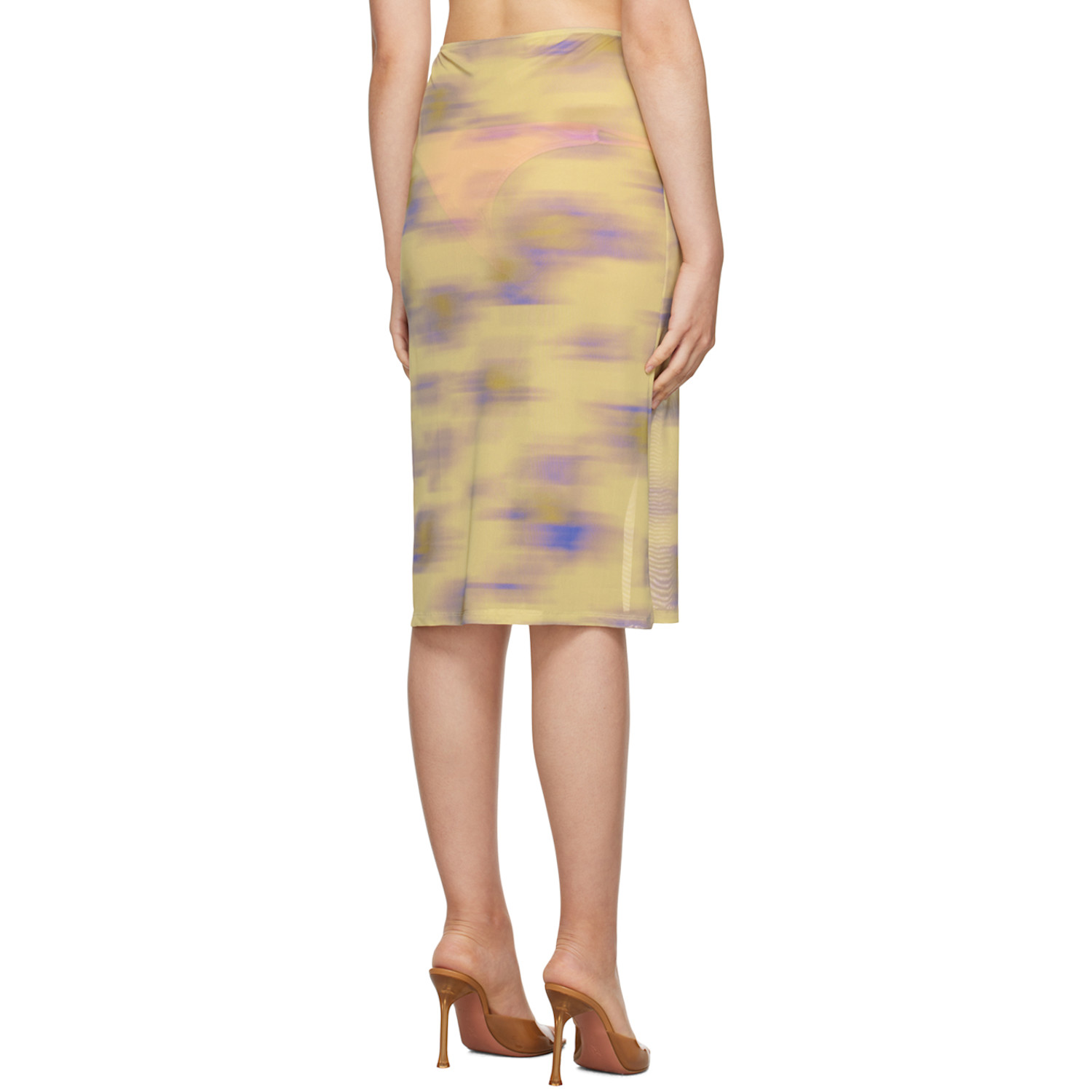  Binya Yellow Coco Midi Skirt 