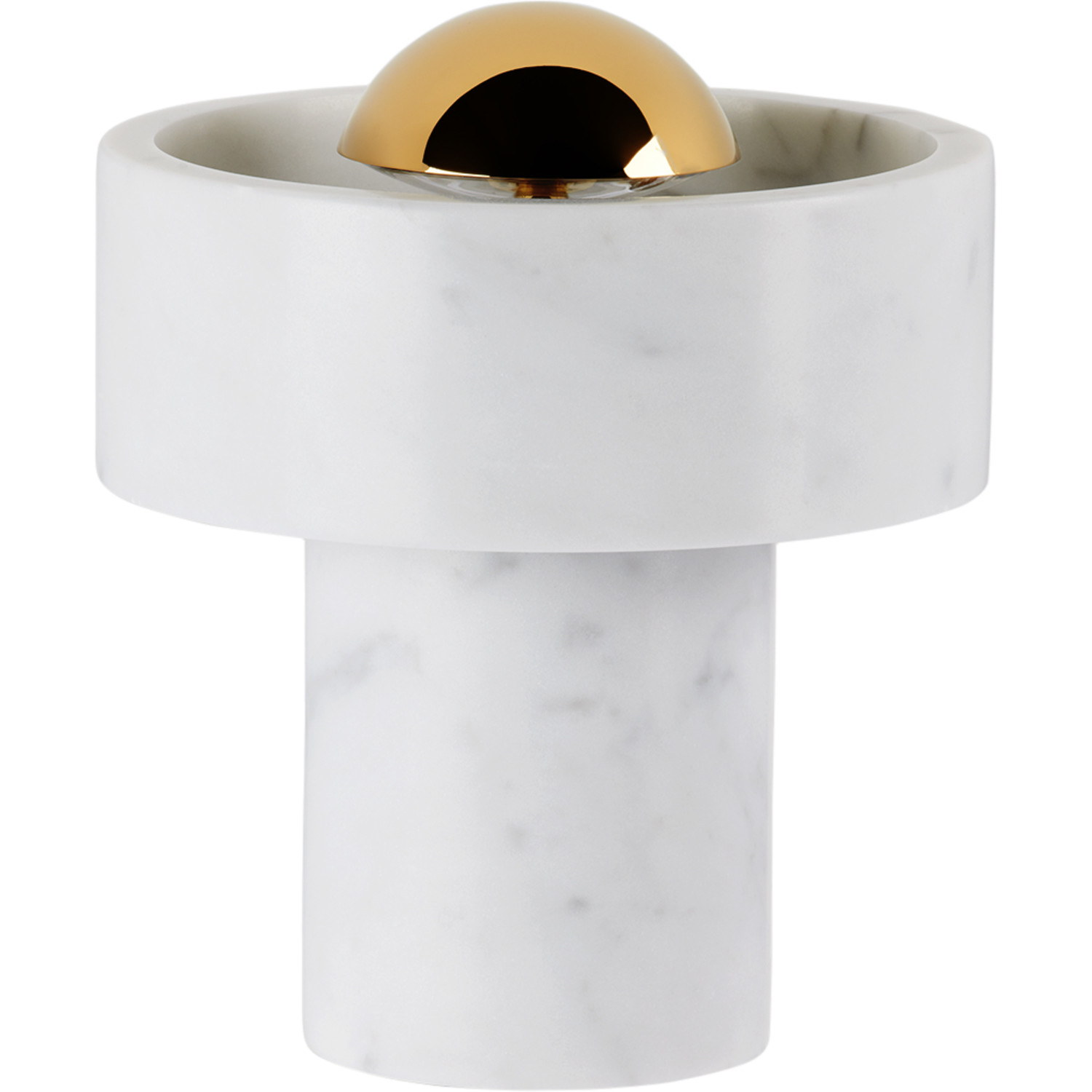  Tom Dixon White & Gold Stone Portable Led Lamp 
