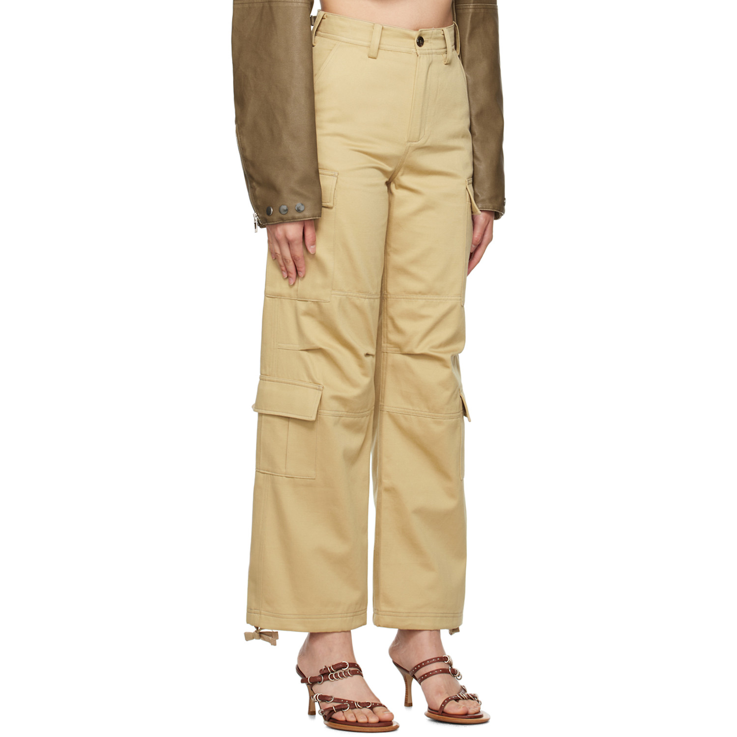  Kijun Beige Flap Pocket Trousers 