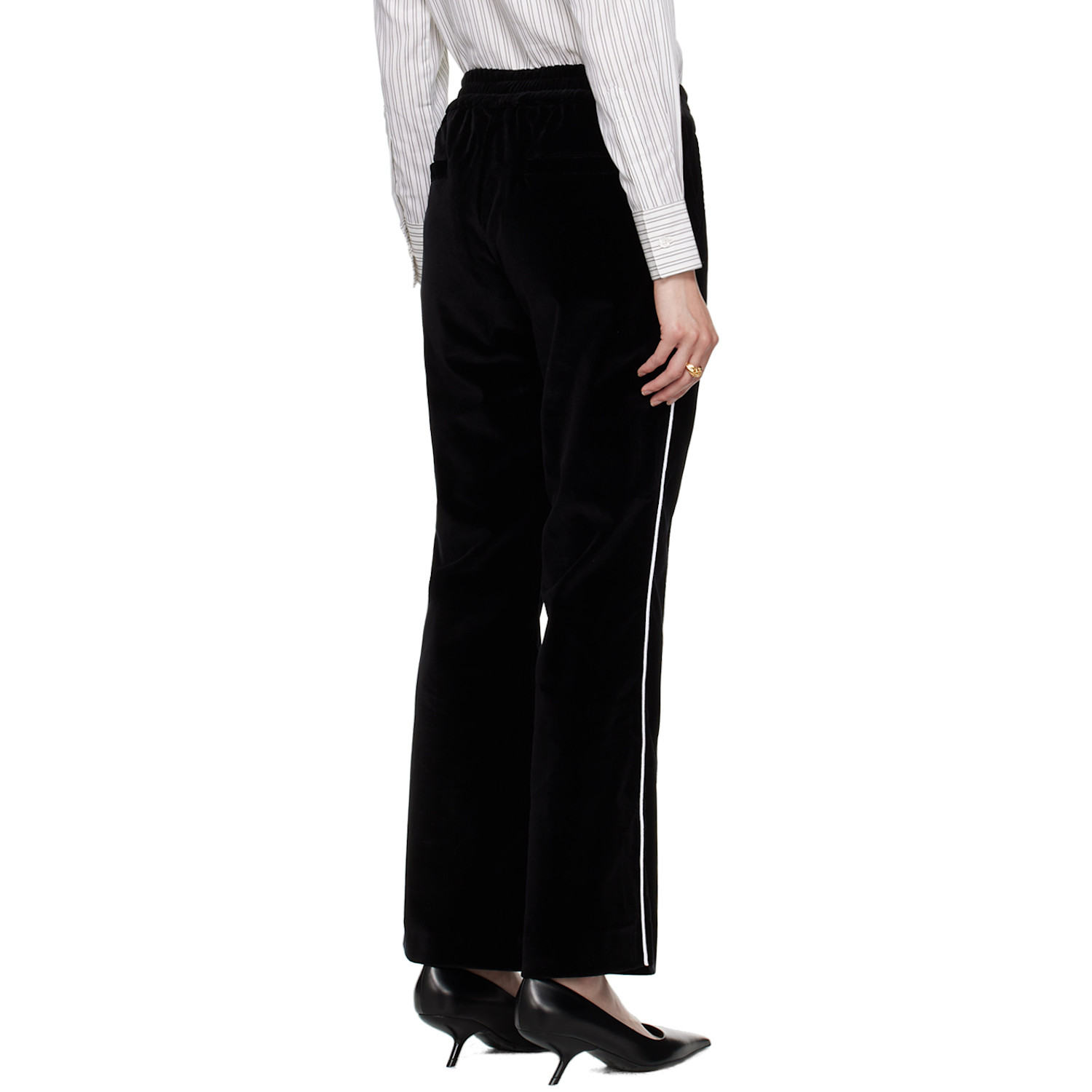  Ernest W. Baker Black Flared Lounge Pants 