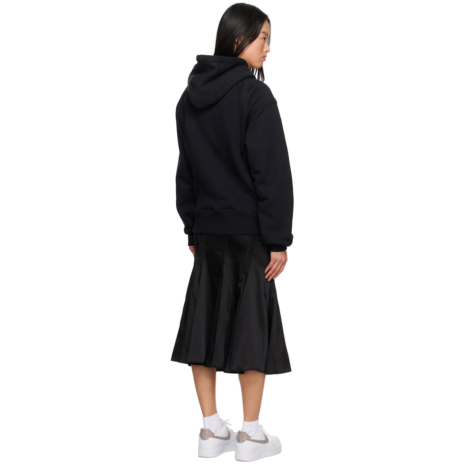  Off-white Black Hooded Maxi Dress 