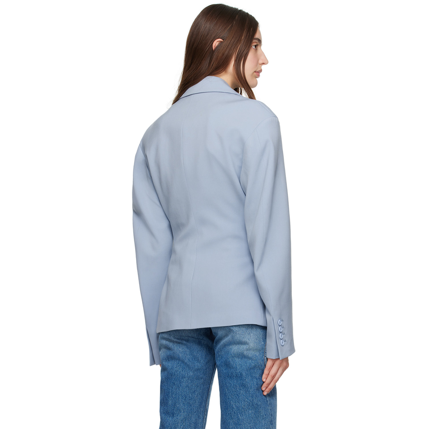  Off-white Blue Round Blazer 