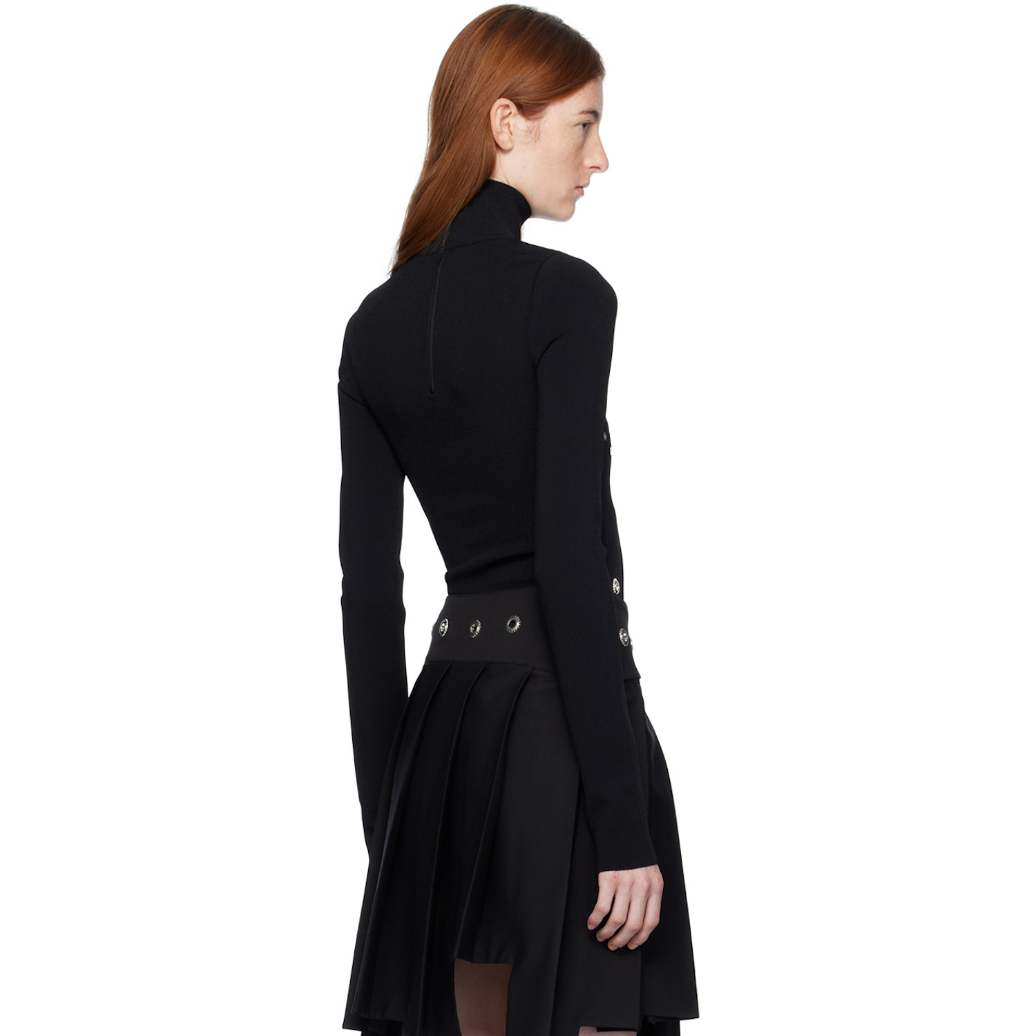  Off-white Black Eyelets Turtleneck 
