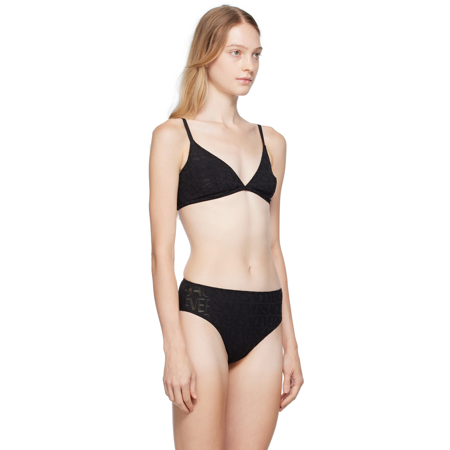  Versace Underwear Black Semi-sheer Bra 