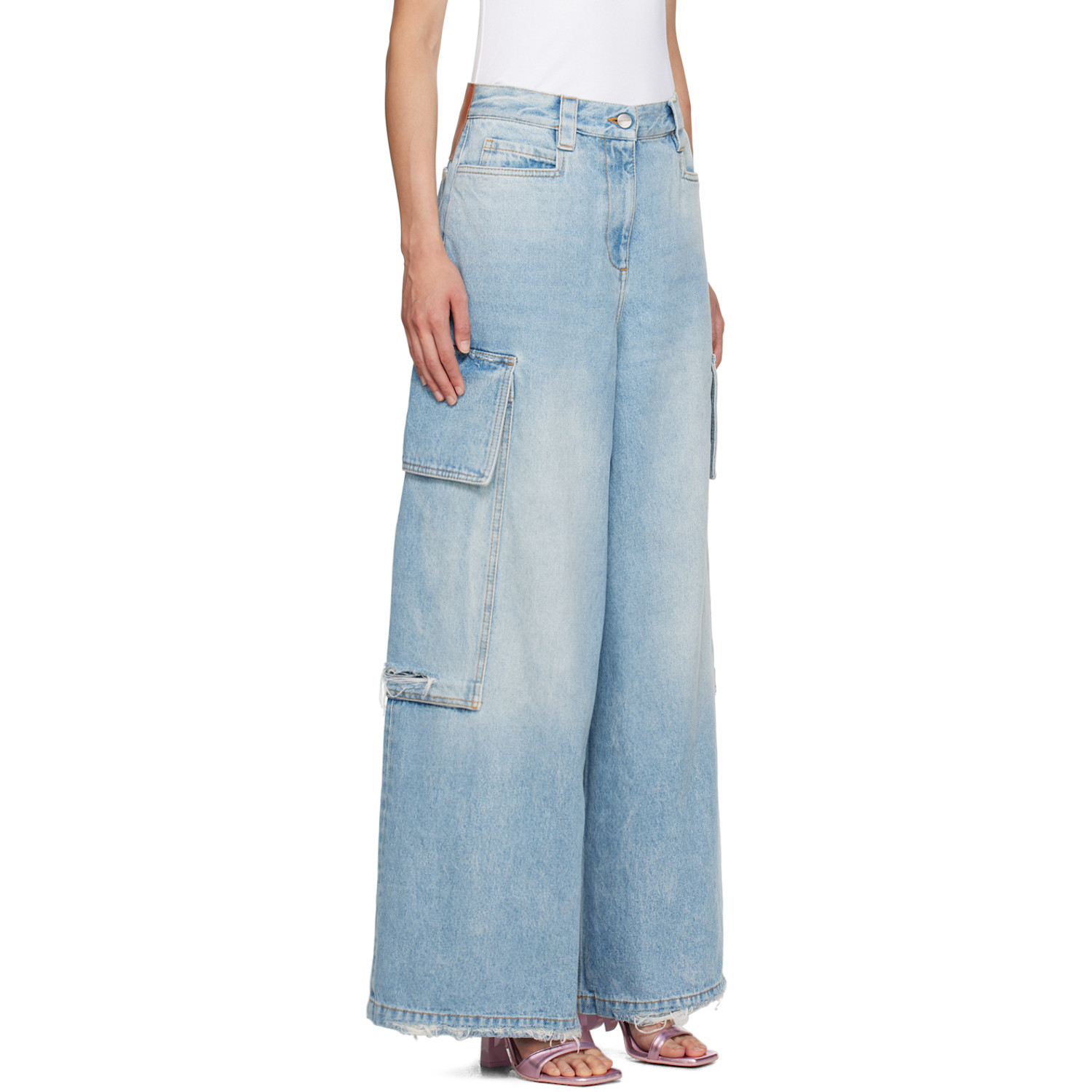  Palm Angels Blue Wide-leg Jeans 