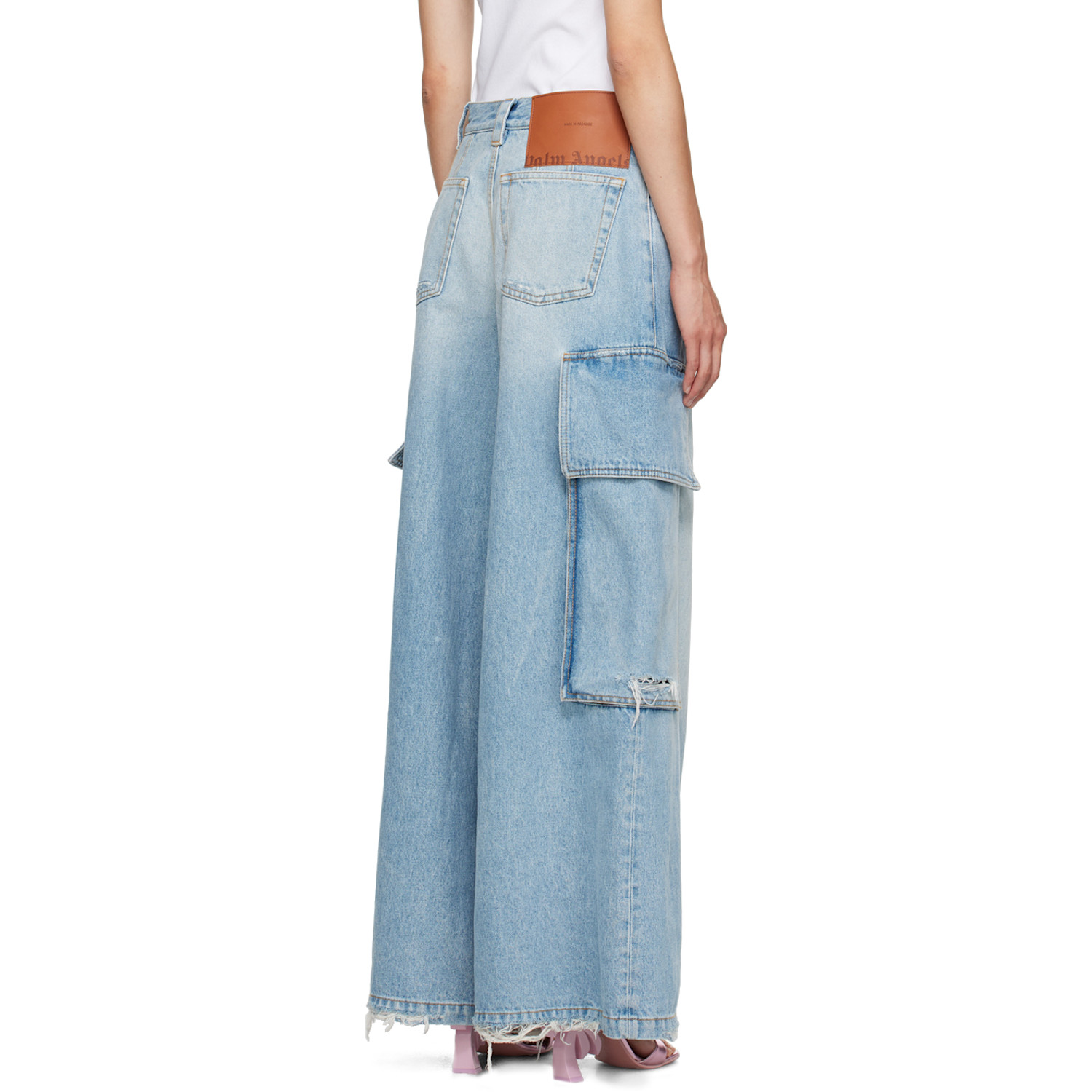  Palm Angels Blue Wide-leg Jeans 