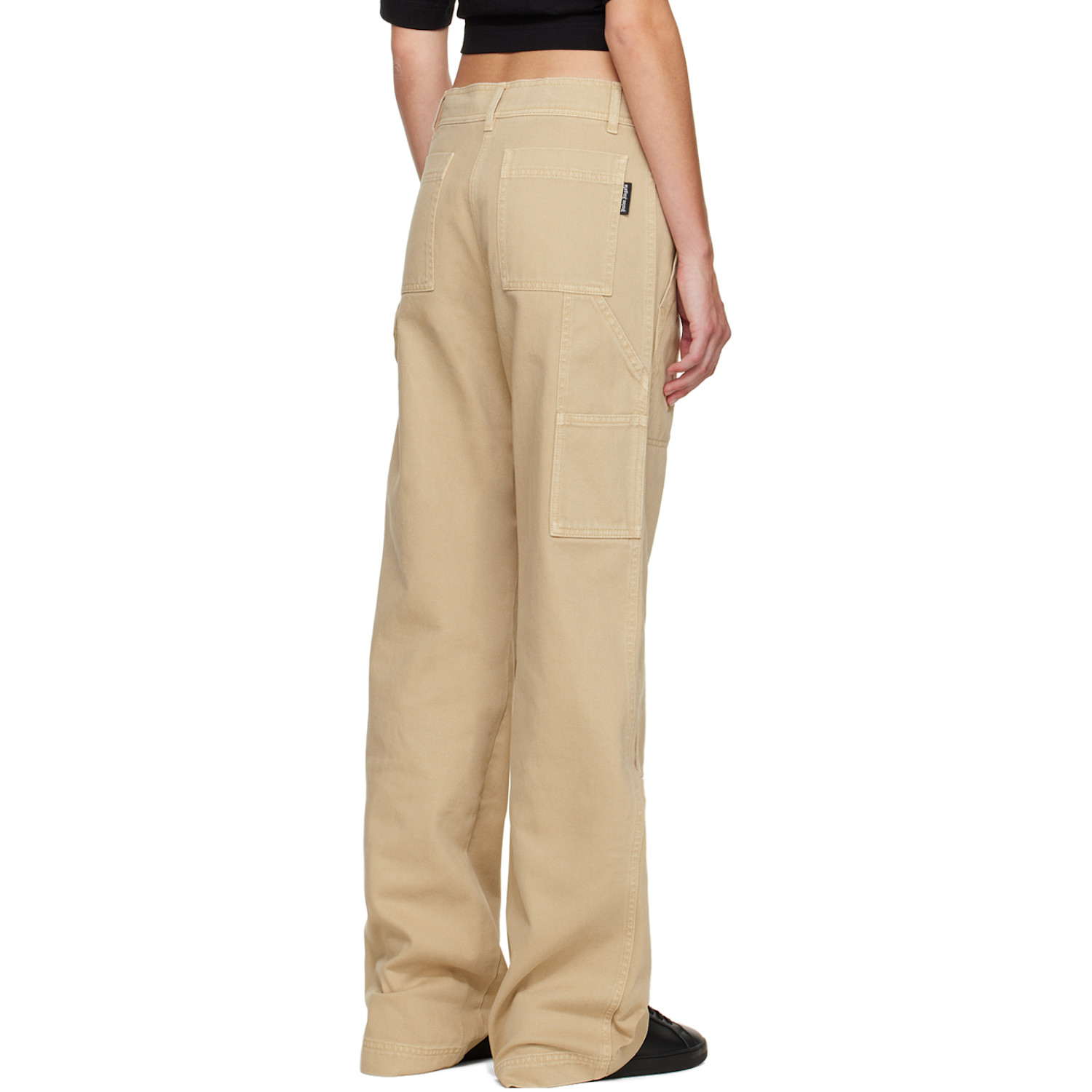  Palm Angels Beige Bull Cargo Pants 