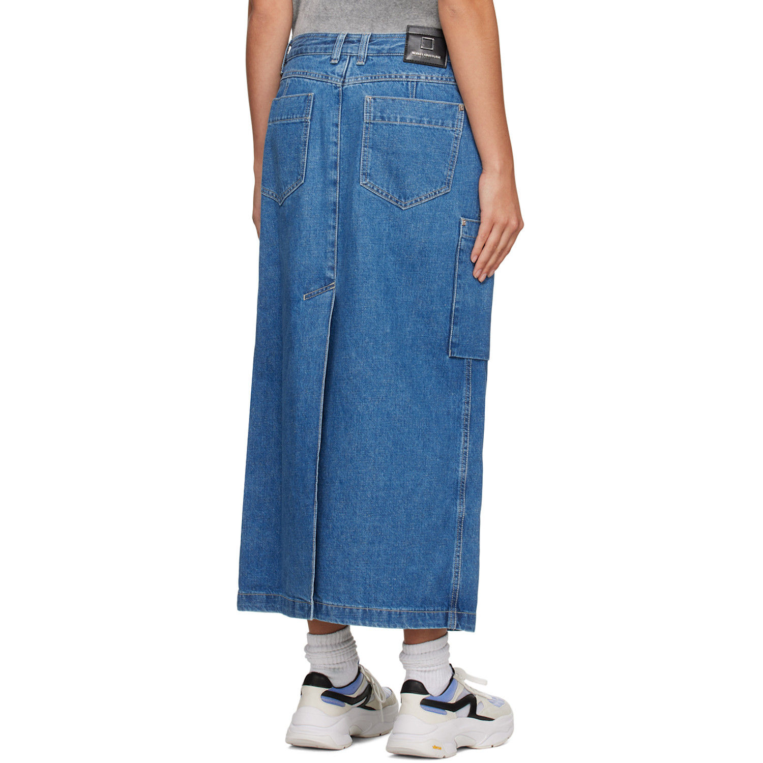  Wooyoungmi Blue Pocket Denim Maxi Skirt 