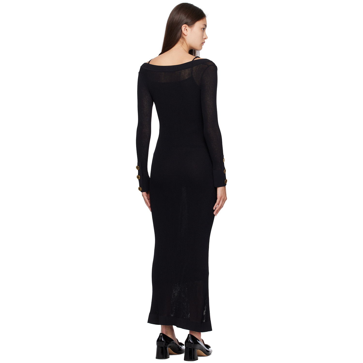  Moschino Black Semi-sheer Maxi Dress 