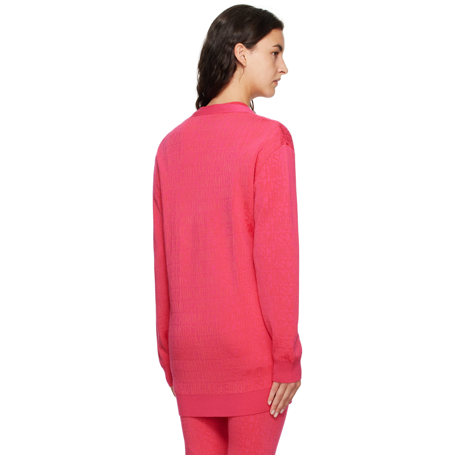  Moschino Pink Y-neck Cardigan 