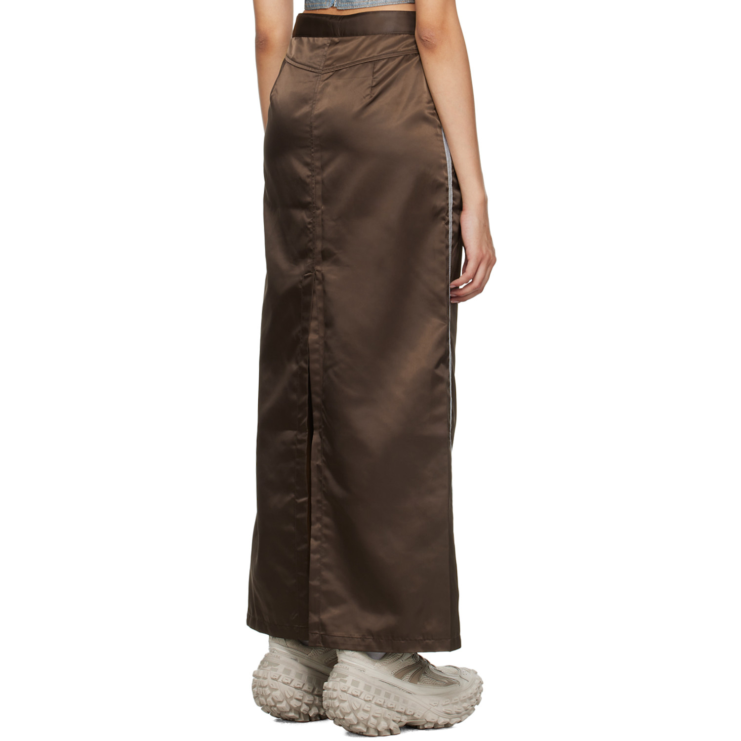  Open Yy Brown Two-pocket Maxi Skirt 