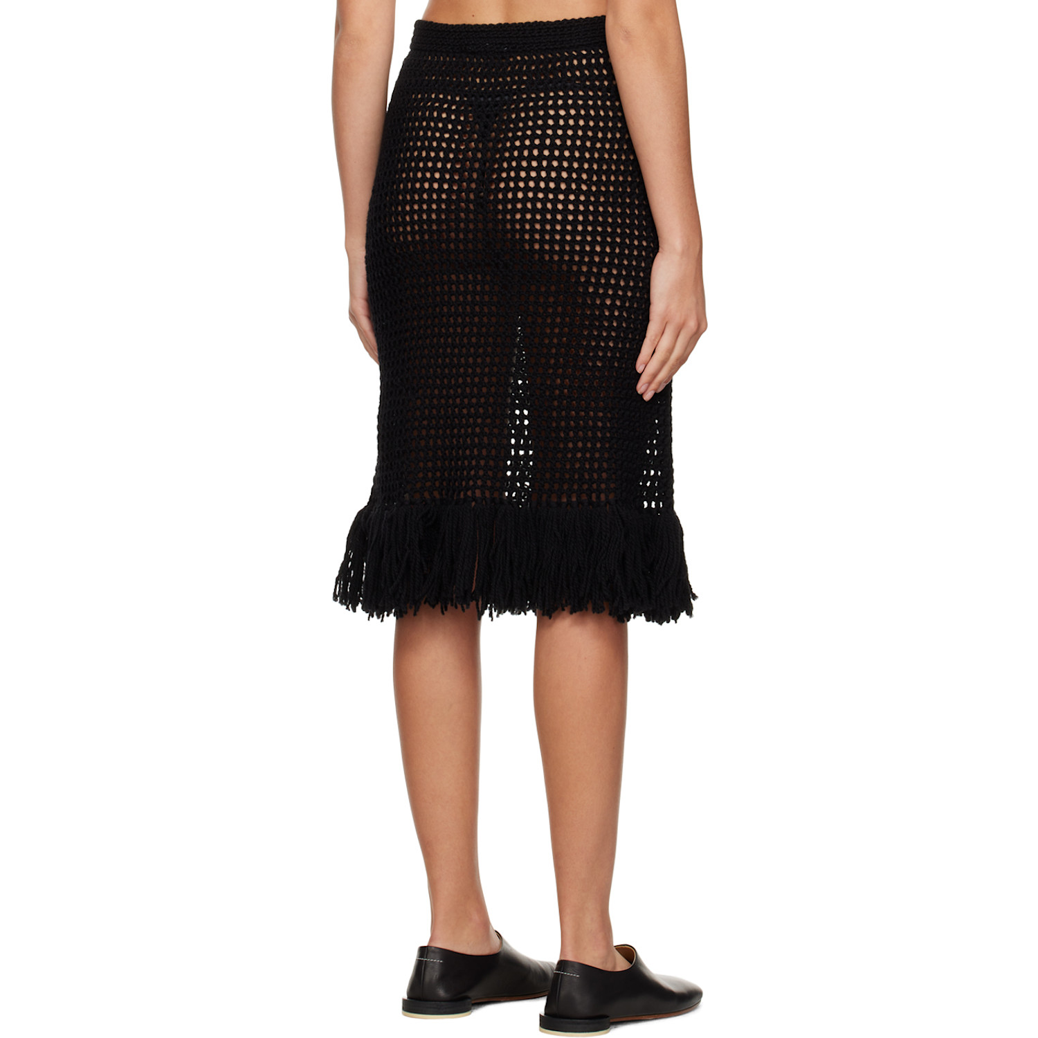  Niccolo Pasqualetti Black Grata Midi Skirt 