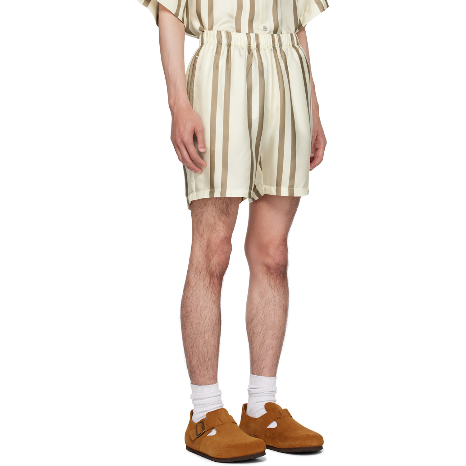 John Elliott Off-white Striped Shorts 