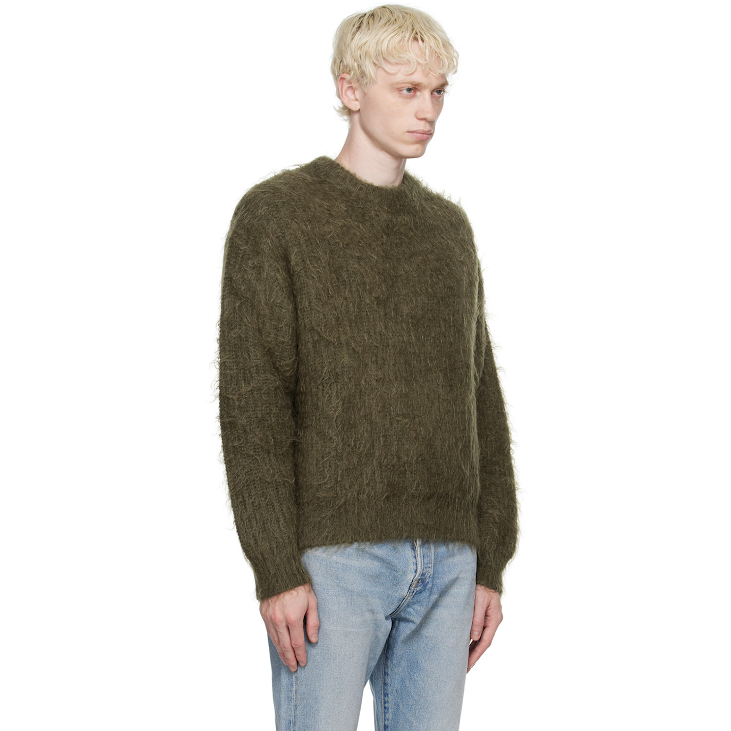  John Elliott Khaki Brushed Sweater 