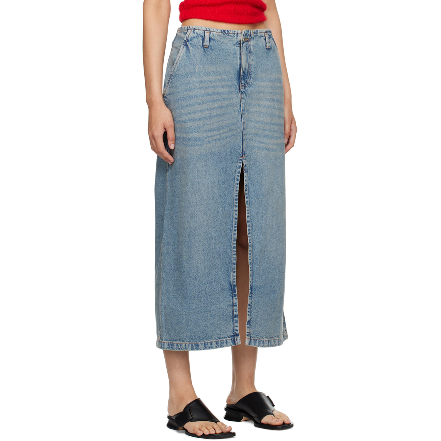  Gimaguas Blue Leslie Denim Midi Skirt 