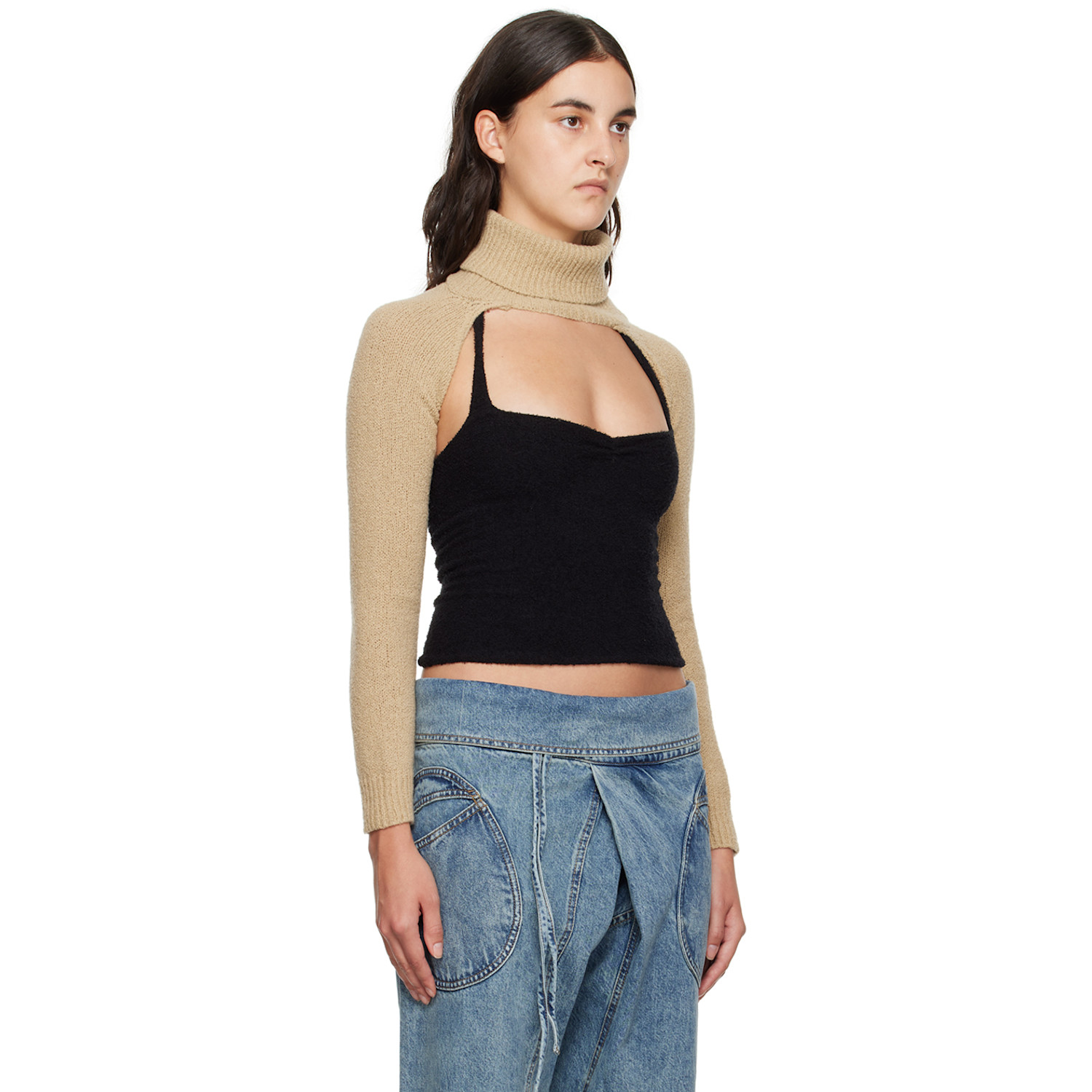  Gimaguas Beige Pop Mangas Turtleneck 