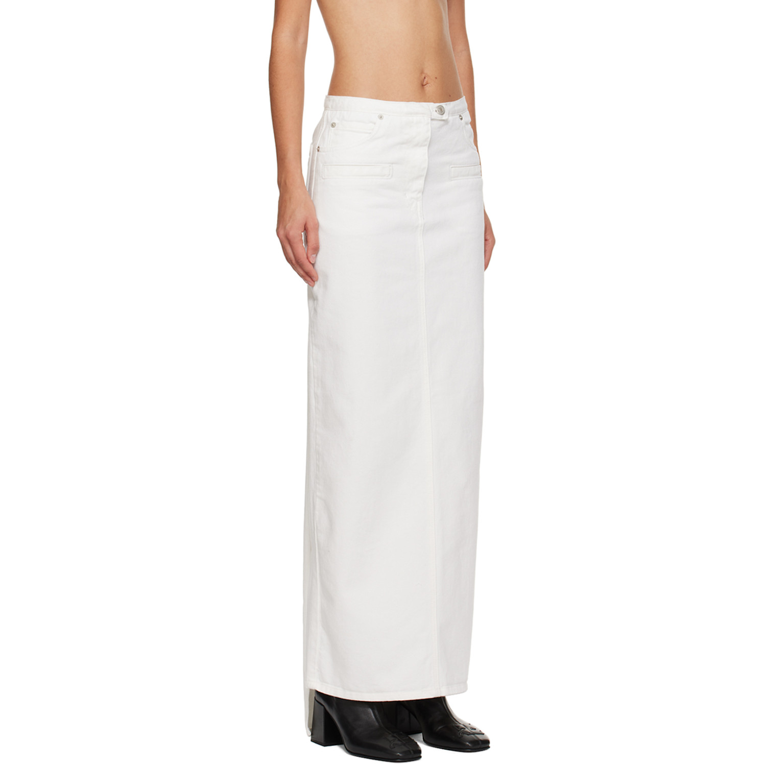  Courrèges White Seven-pocket Denim Maxi Skirt 
