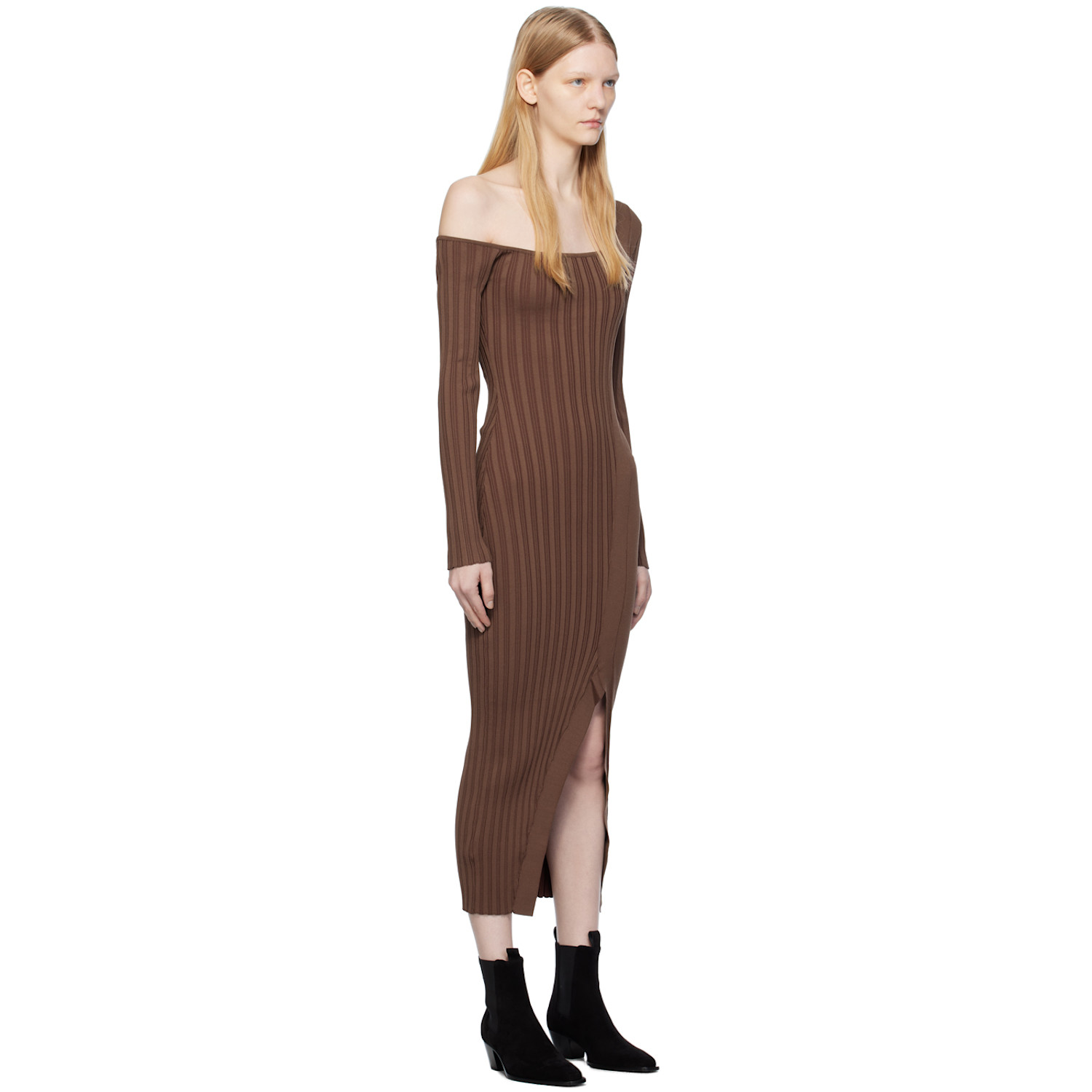  Elleme Brown Asymmetric Midi Dress 