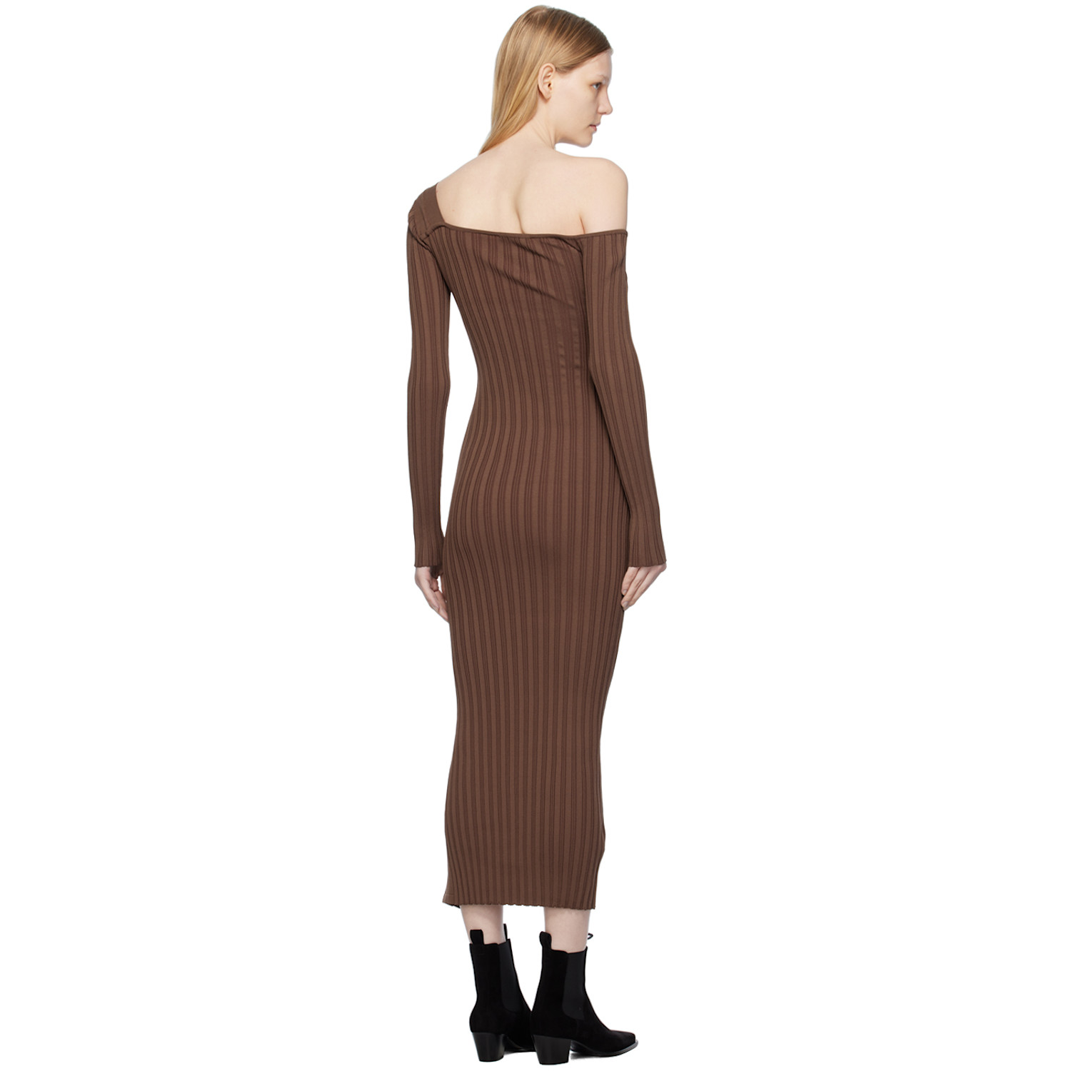 Elleme Brown Asymmetric Midi Dress 