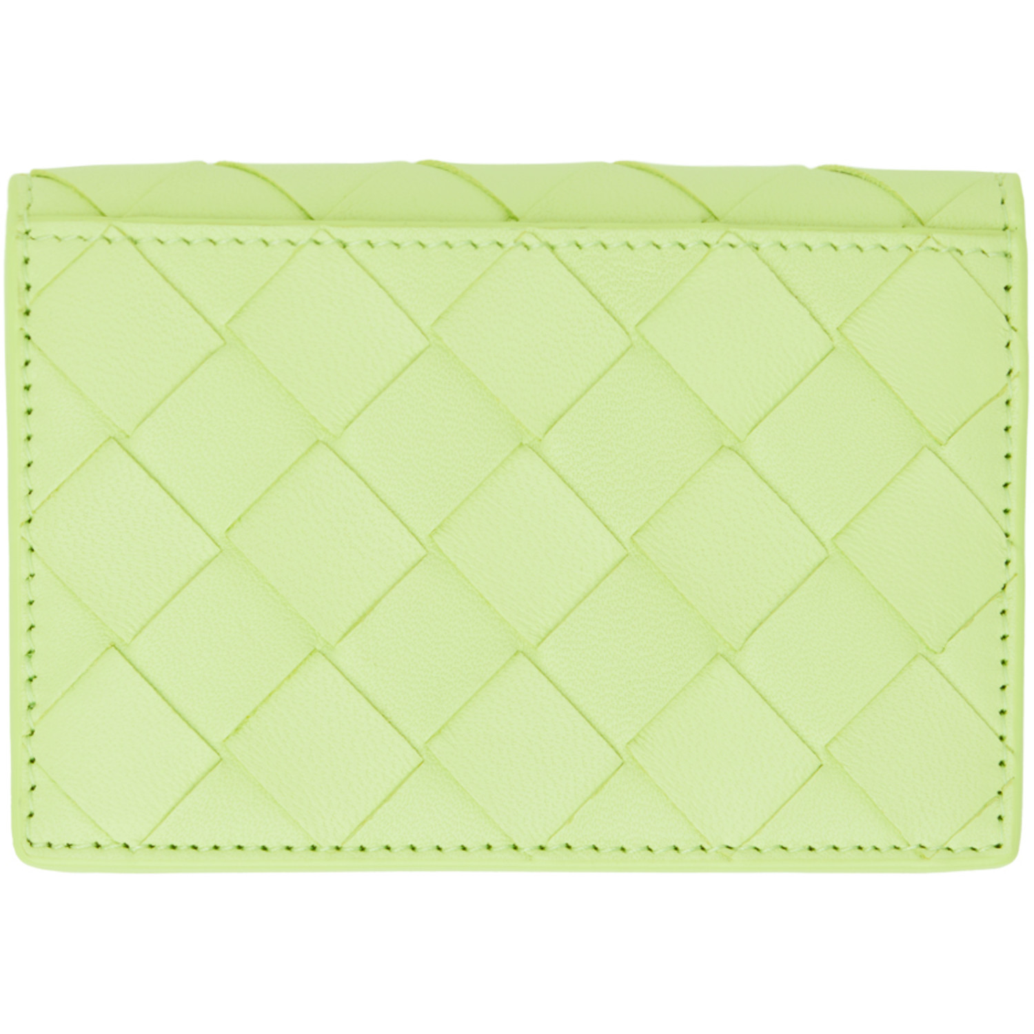  Bottega Veneta Green Intrecciato Card Holder 
