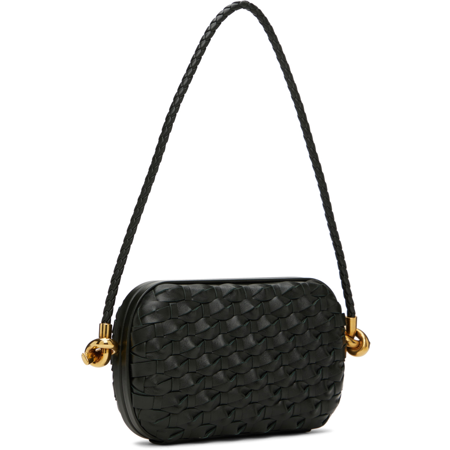  Bottega Veneta Green 'knot On Strap' Clutch 
