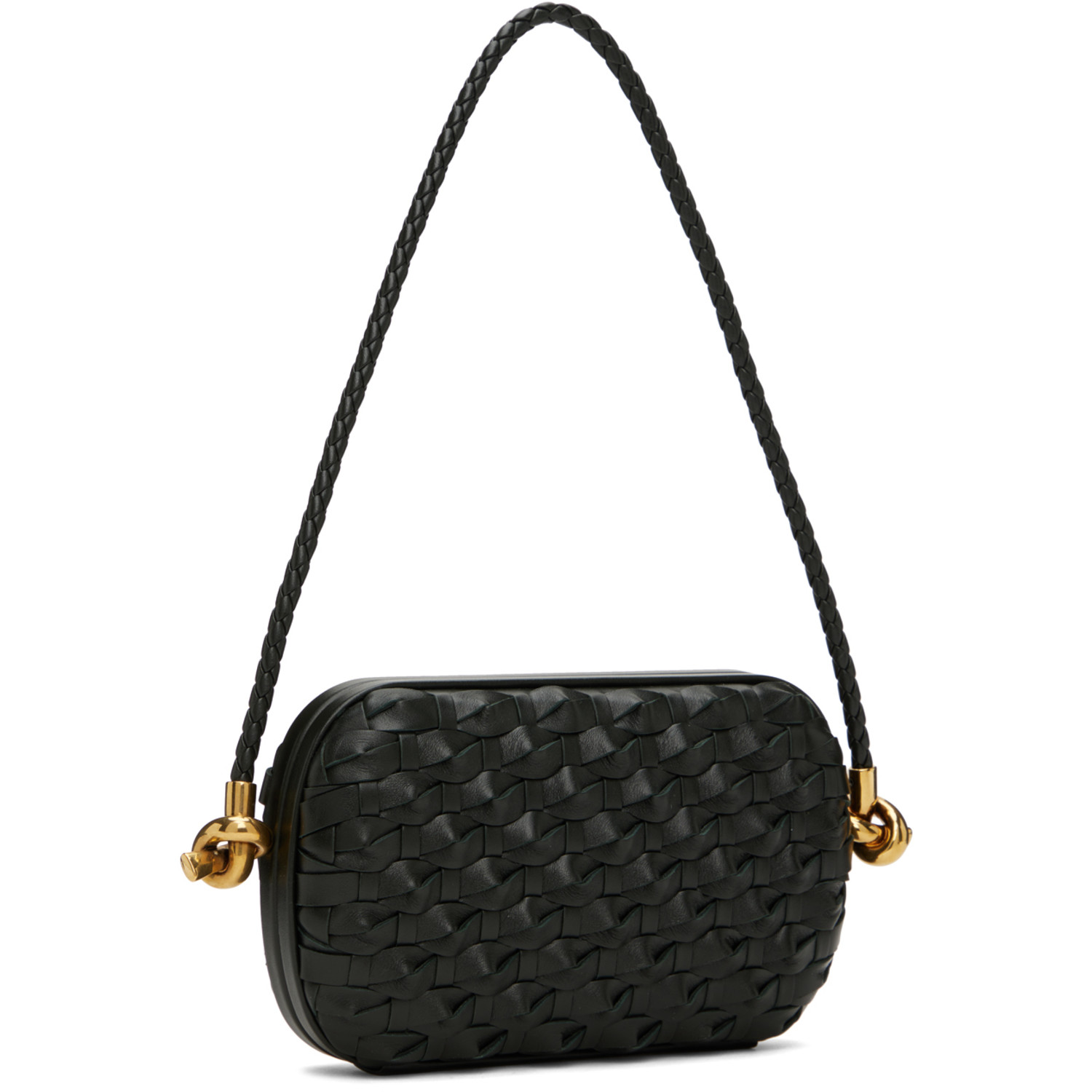  Bottega Veneta Green 'knot On Strap' Clutch 
