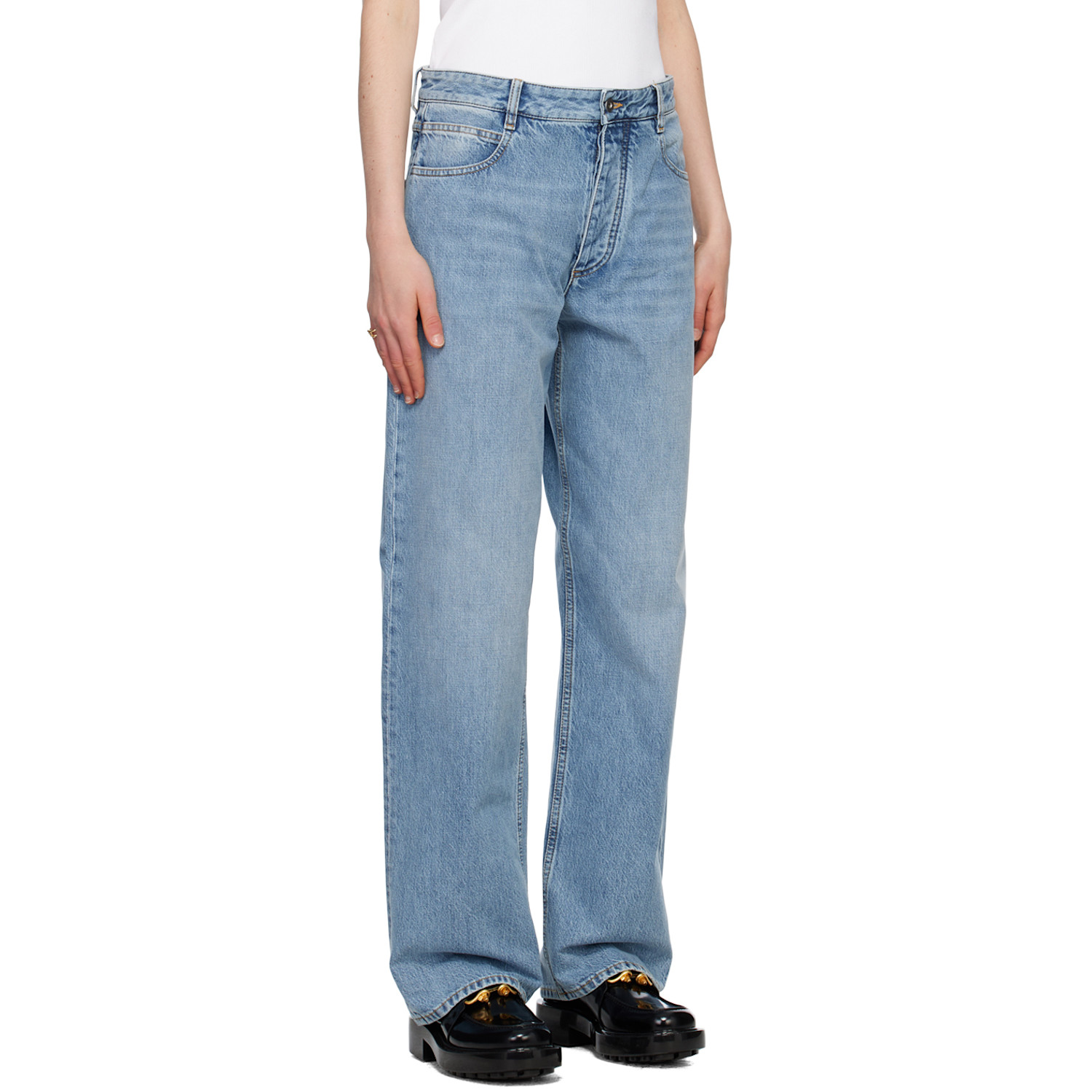  Bottega Veneta Blue Straight-leg Jeans 
