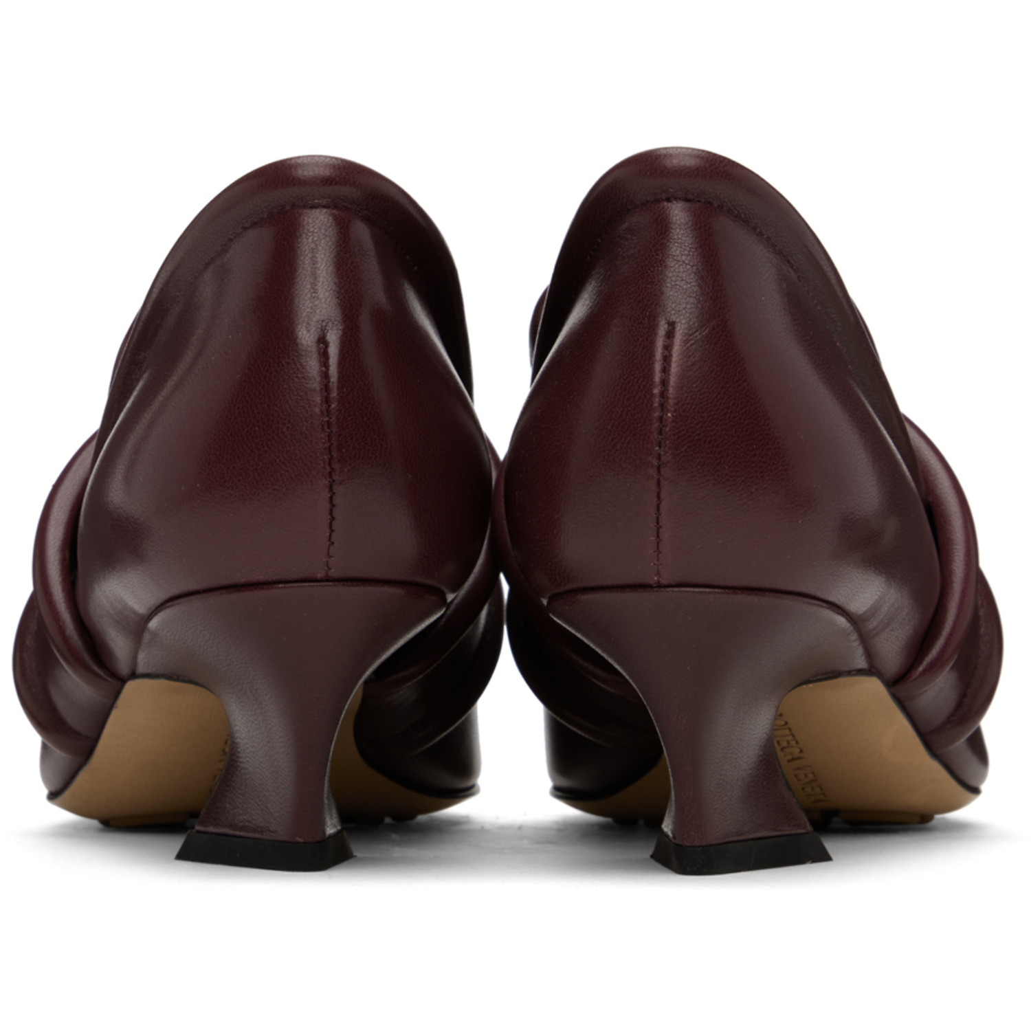 Bottega Veneta Burgundy Spada Heels 