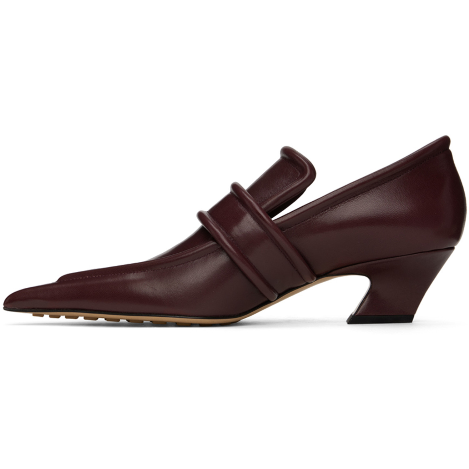  Bottega Veneta Burgundy Spada Heels 