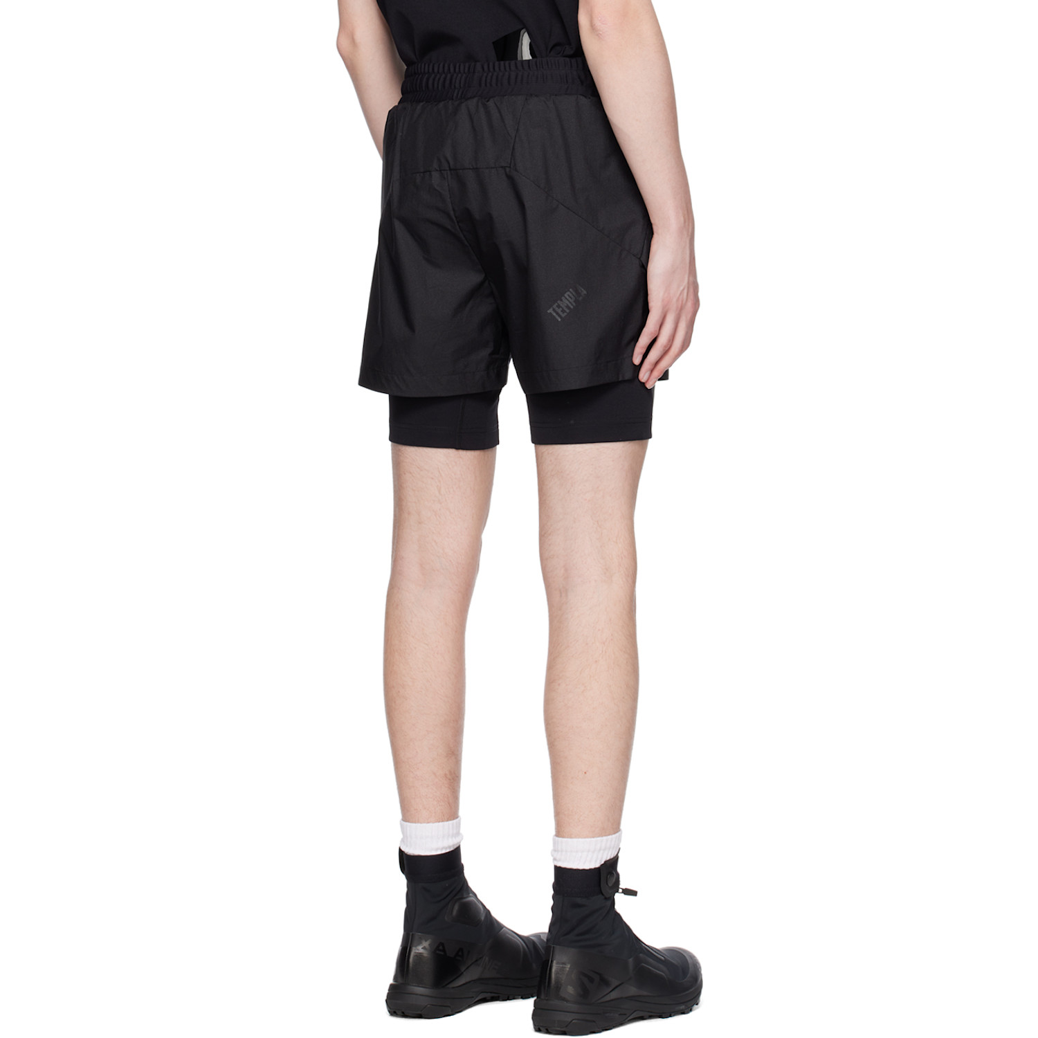  Templa Black Layered Track Shorts 