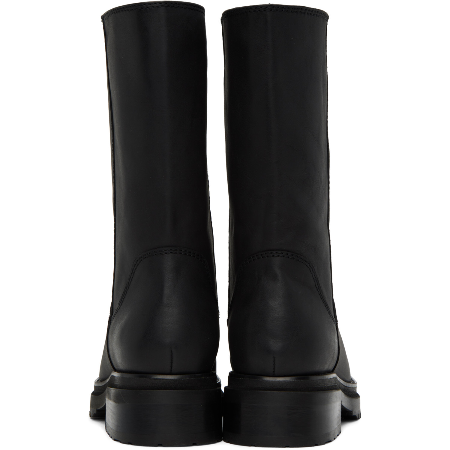  Eckhaus Latta Black Stacked Boots 