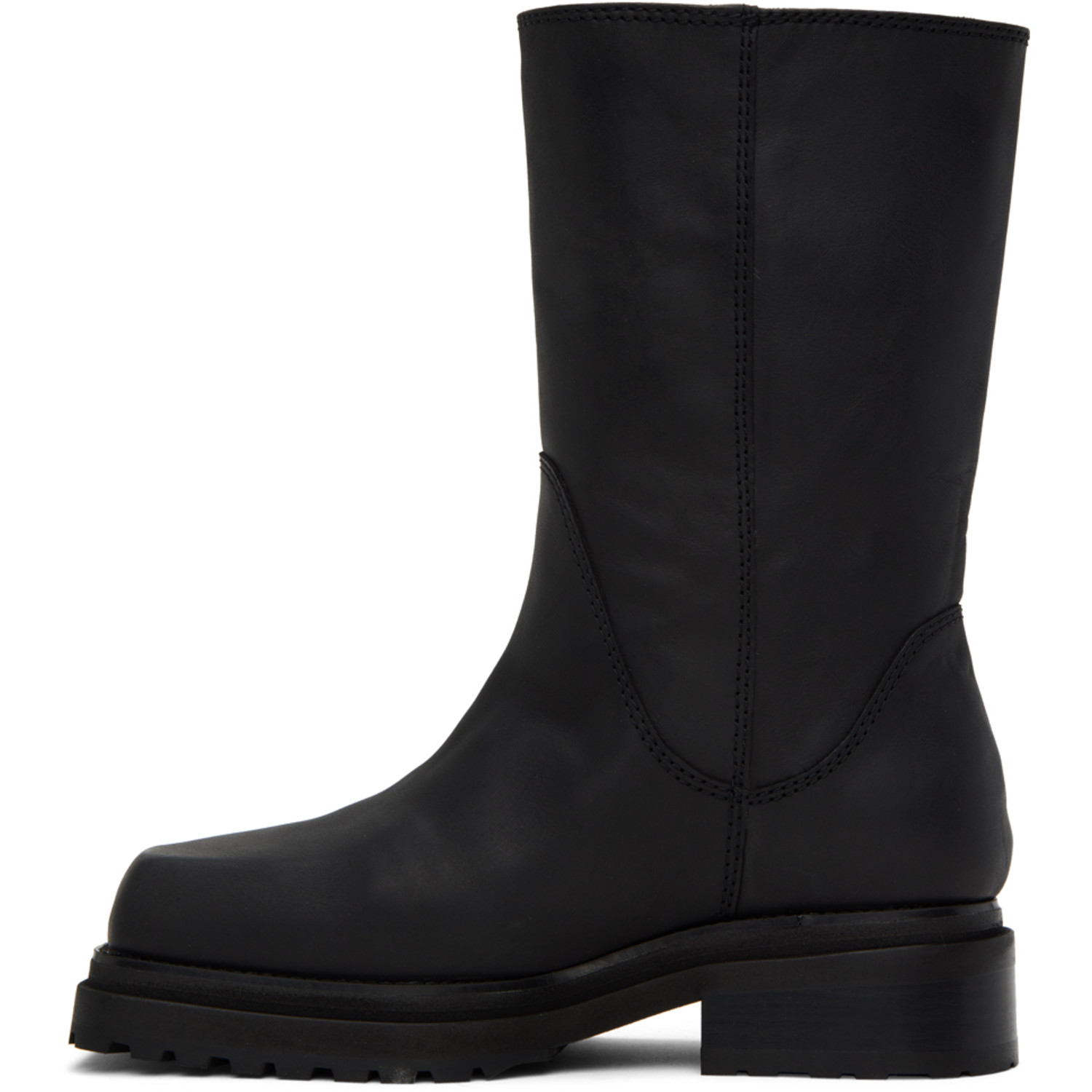  Eckhaus Latta Black Stacked Boots 