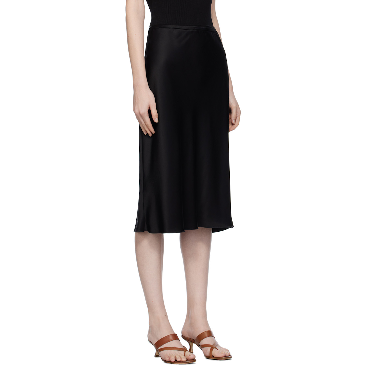  Nanushka Black Zarina Midi Skirt 