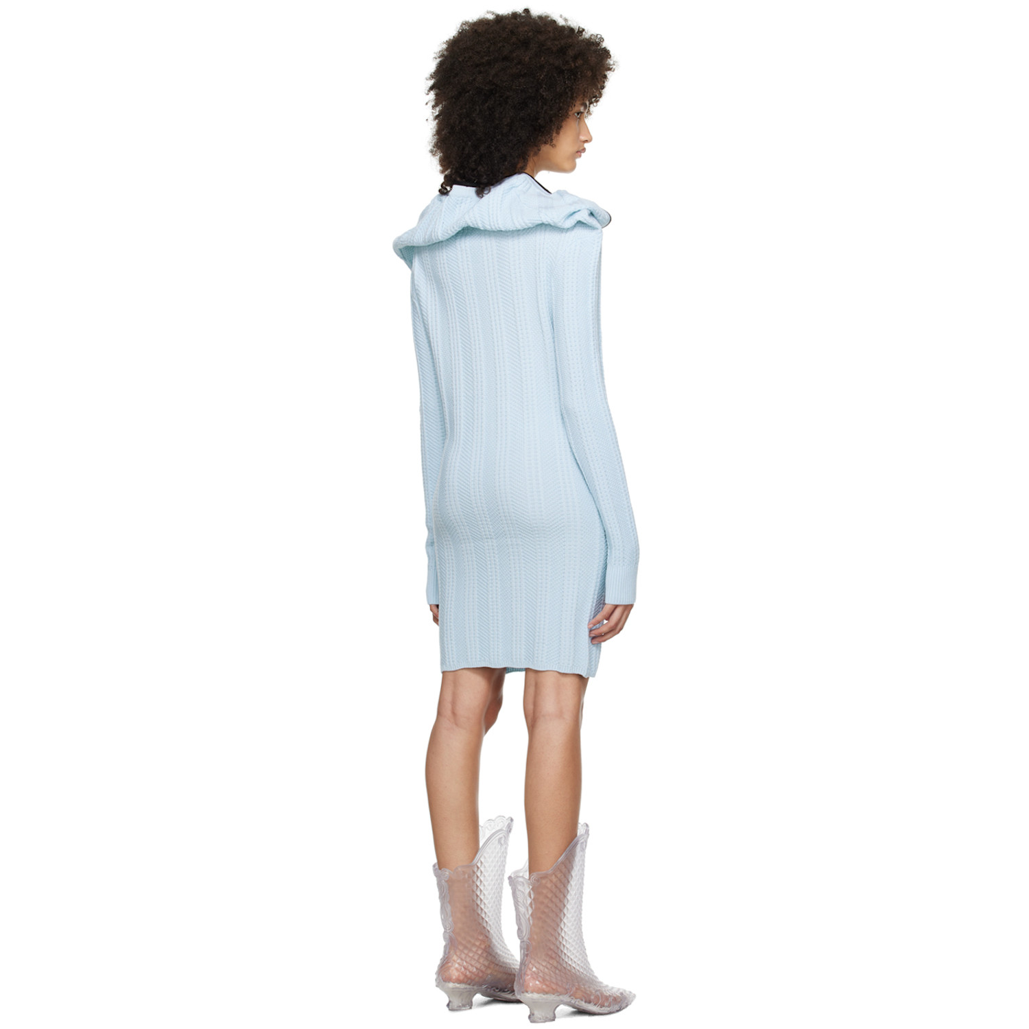  Y/project Blue Ruffle Necklace Minidress 