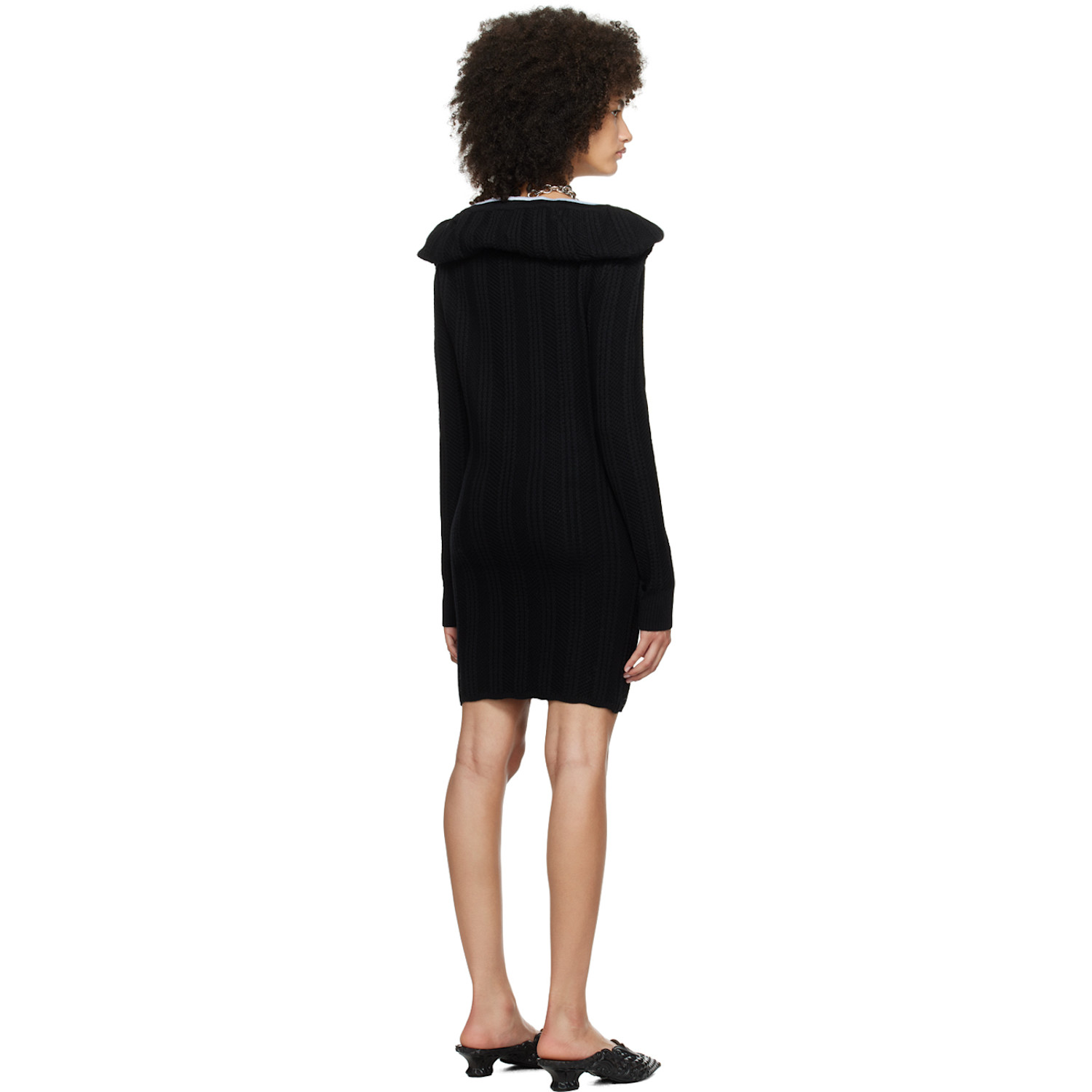  Y/project Black Ruffle Necklace Minidress 