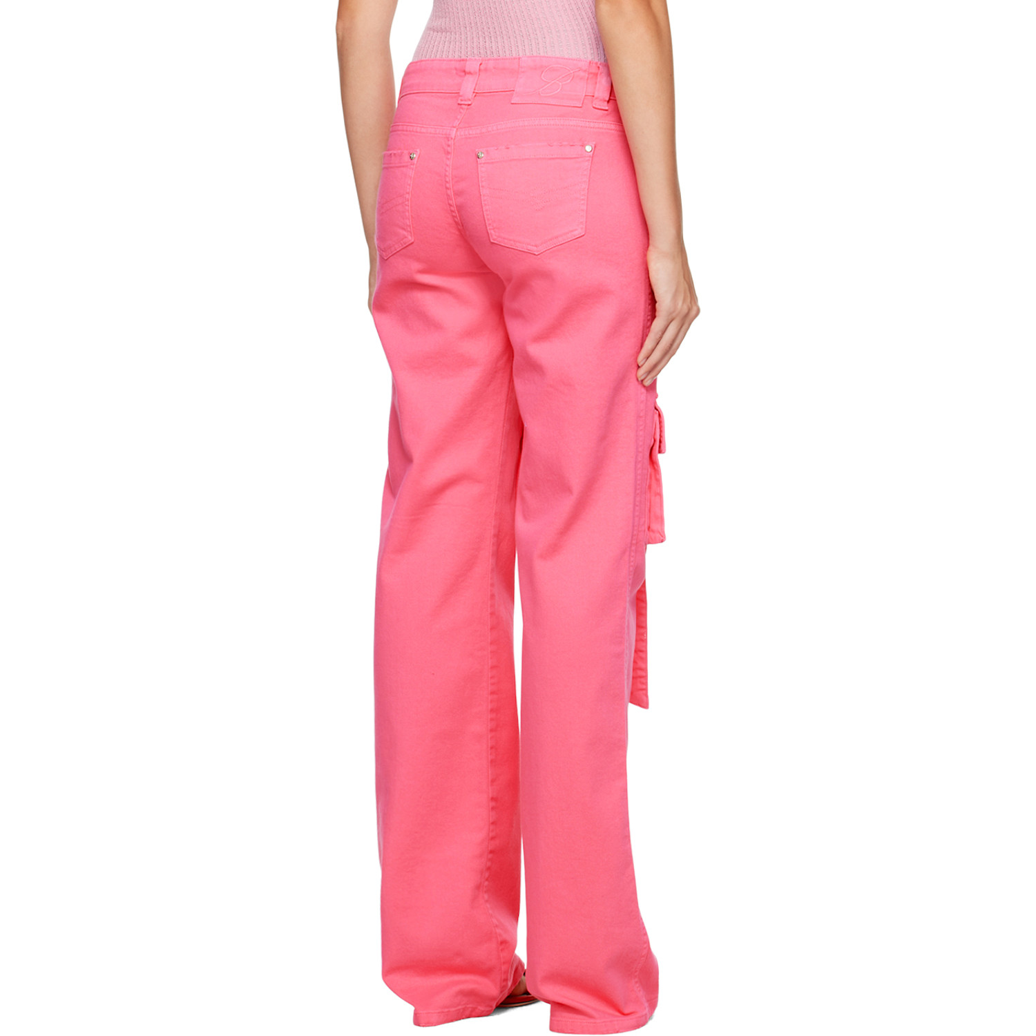  Blumarine Pink Cinch Strap Cargo Pants 