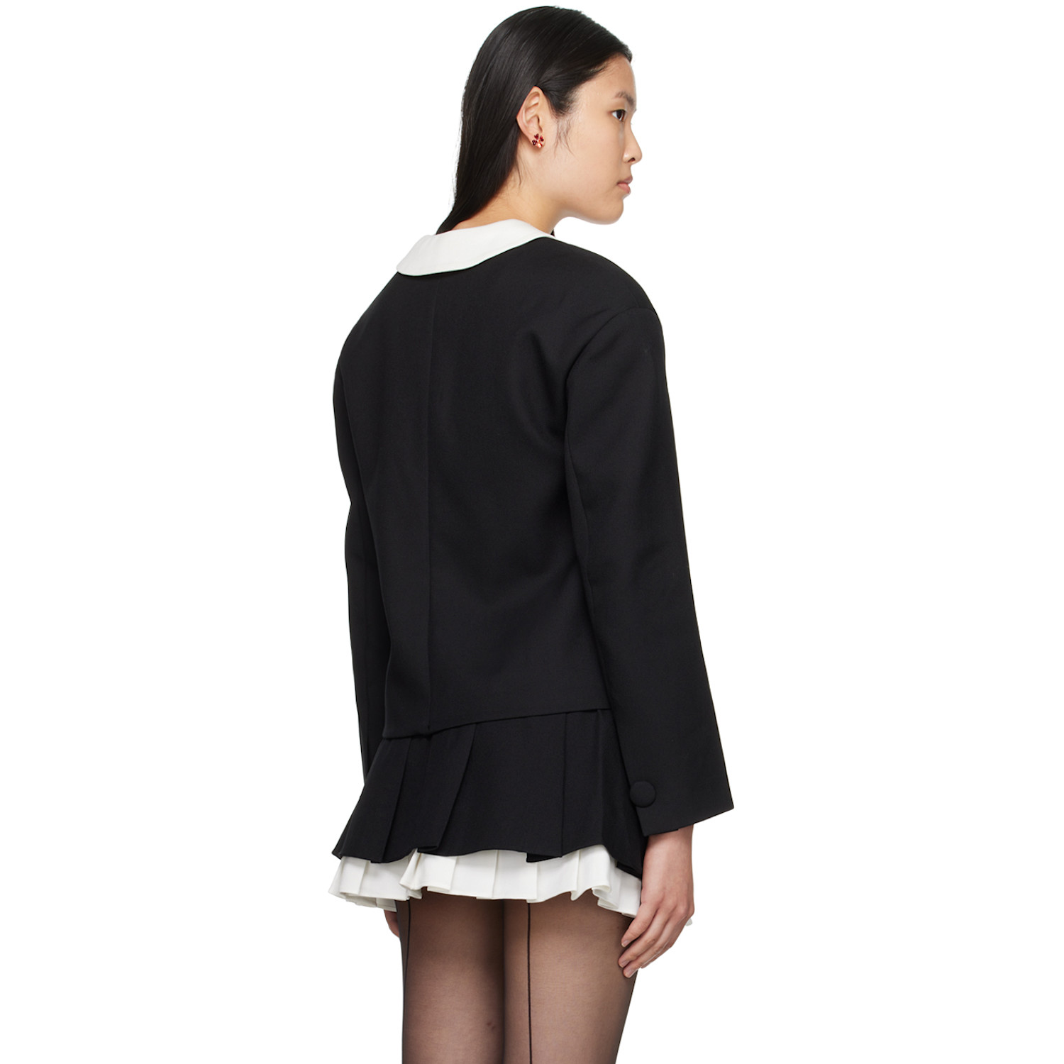  Shushu/tong Black V-neck Blouse 