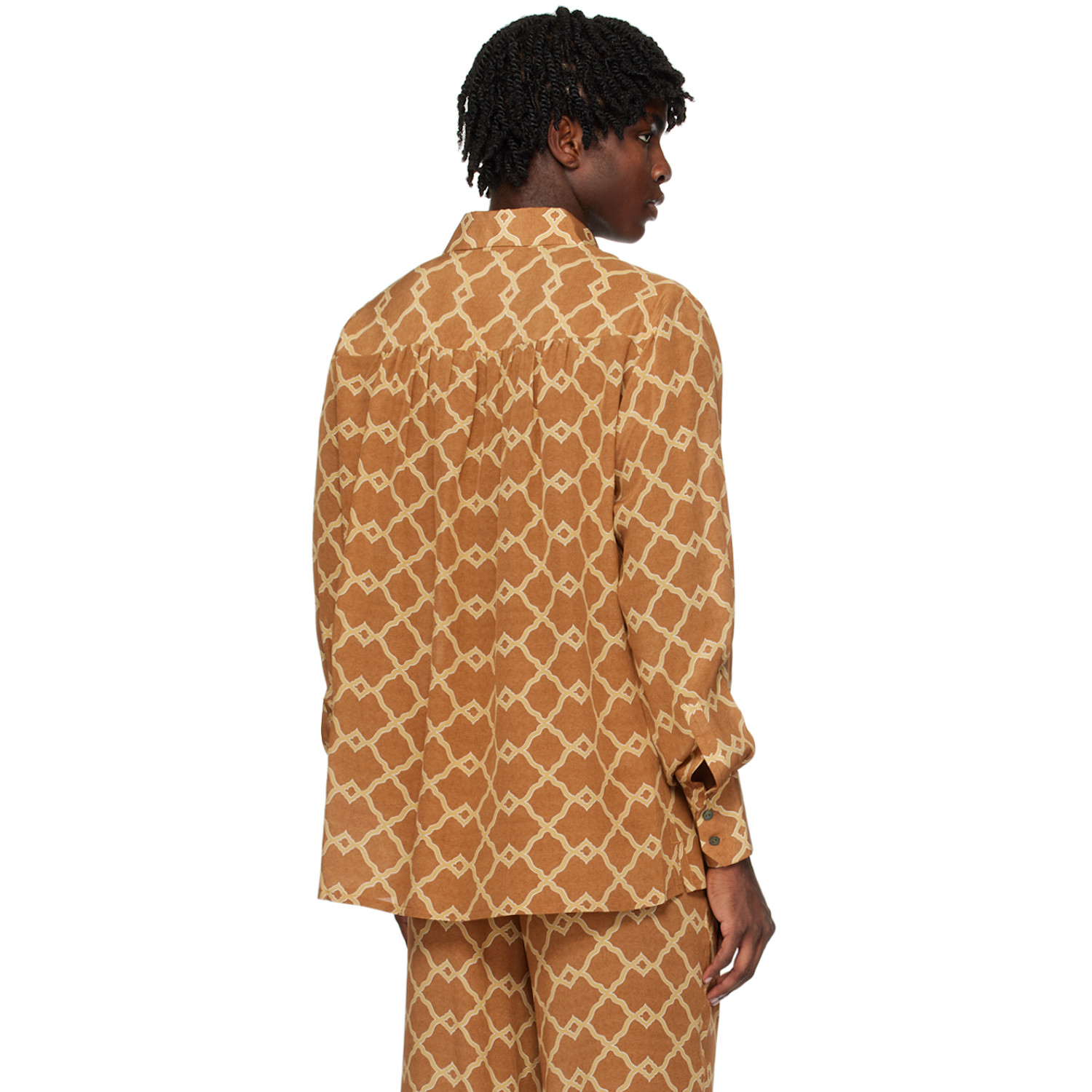  73 London Tan Printed Shirt 