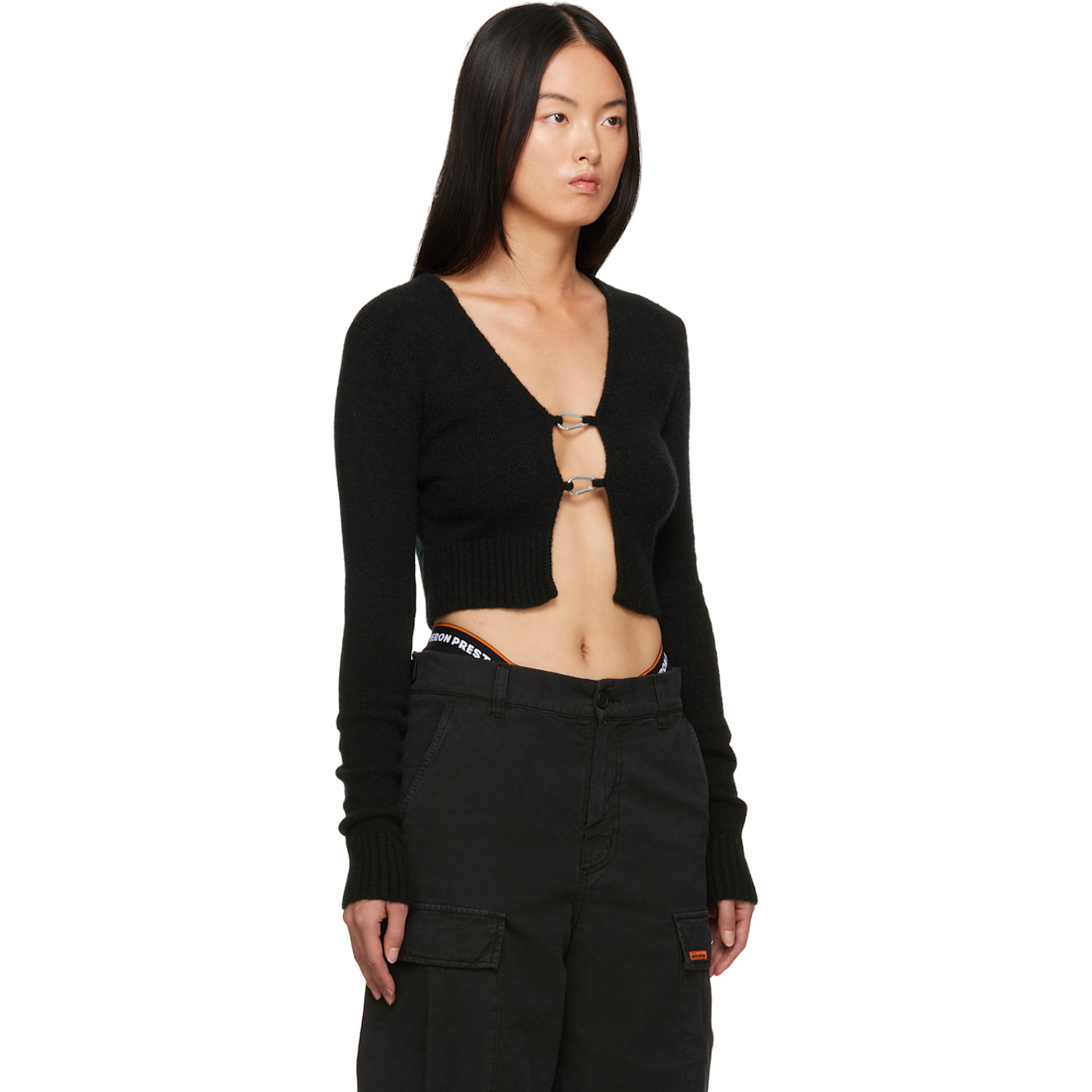  Heron Preston Black Lanyard Clasp Cardigan 