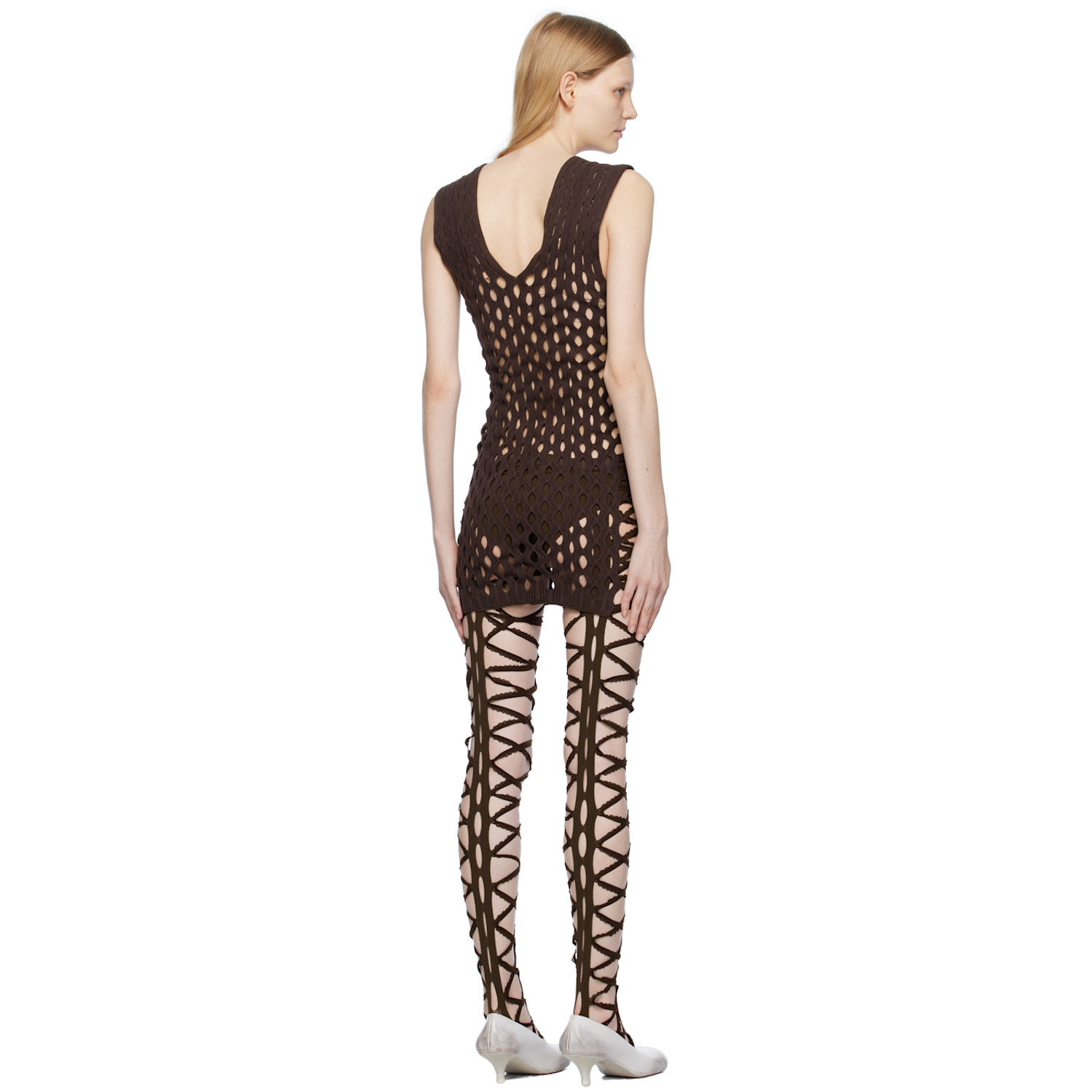  Sinéad O’dwyer Brown Squiggle Minidress 