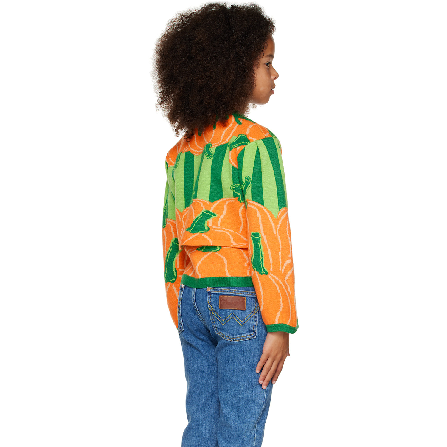  Helmstedt Ssense Exclusive Kids Orange & Green Ami Cardigan 